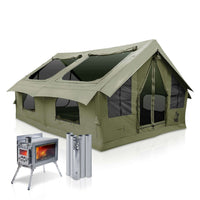 RBM Panda Large Forest Green + Stove Caminus M - Inflatable Tents for Camping with Stove
