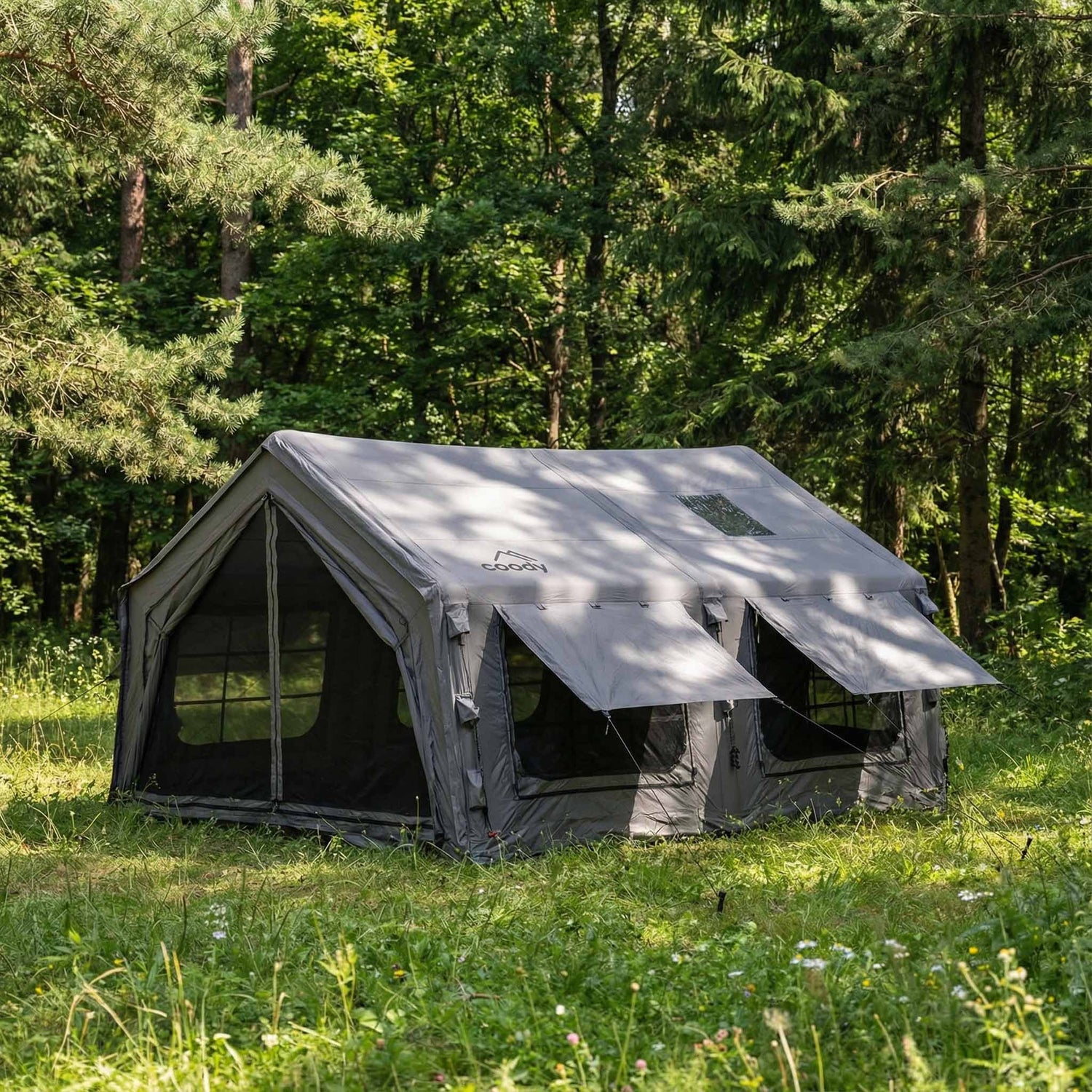 Coody 13.6 (Koala-5) Gray Inflatable Tent House for Camping (2-8 person) - RBM Outdoors