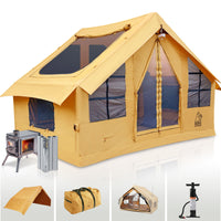 RBM Panda Medium Yellow + Stove Caminus S - Inflatable Tents for Camping with Stove