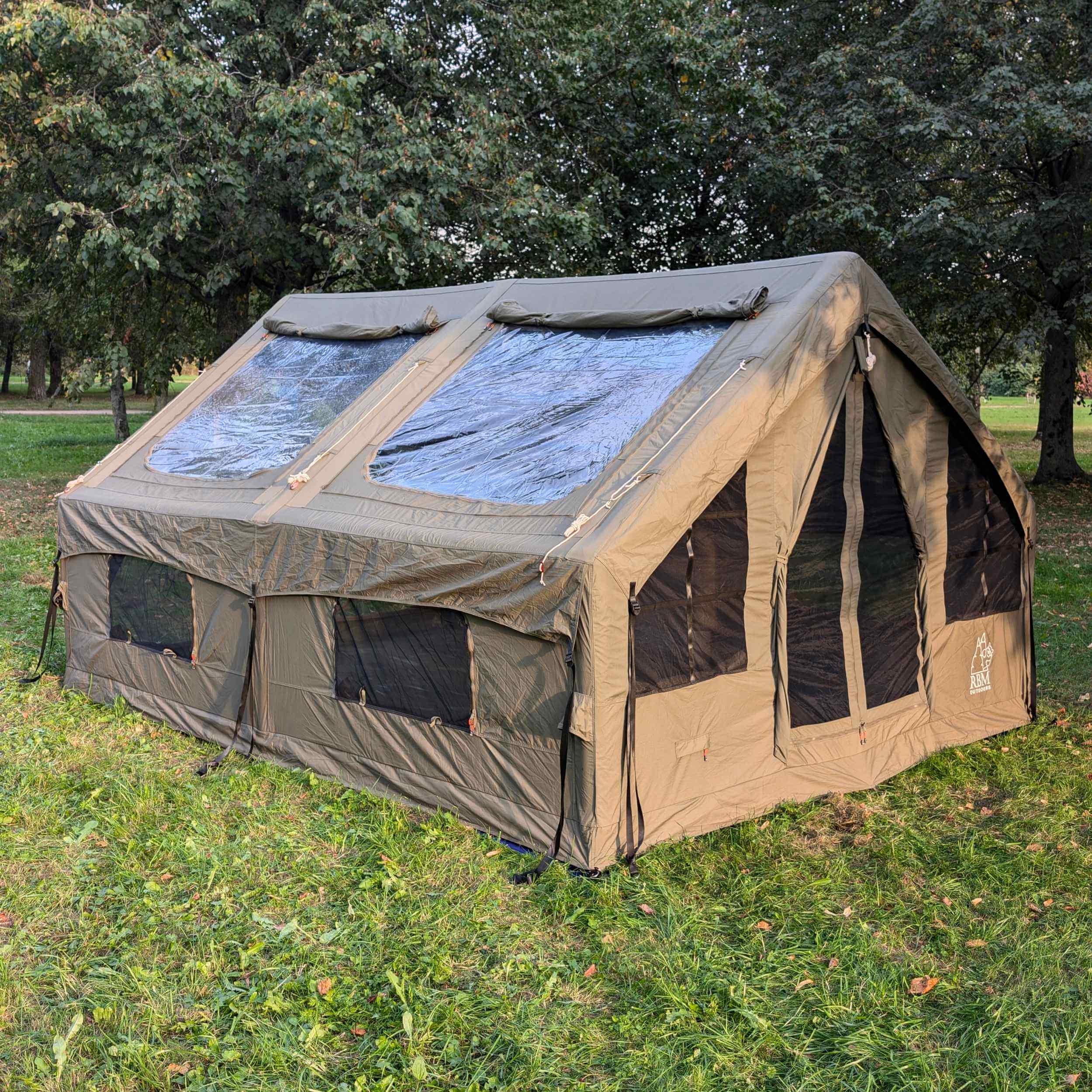 cool tents RBM Panda Large Forest Green- Inflatable Tent for Camping (2-6 person)