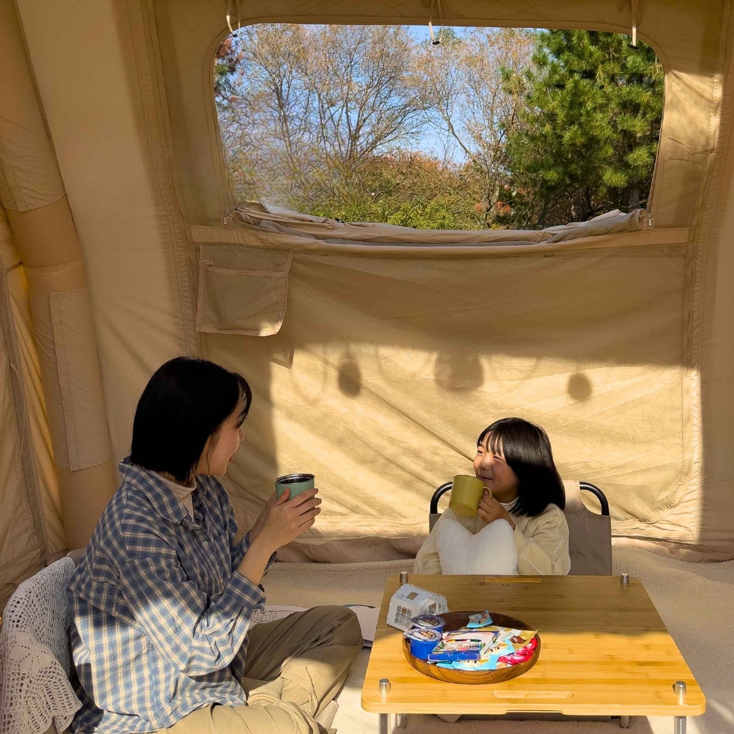 Coody Familia AirTent 17.2 Pro Beige- Inflatable Tent for Camping (2-10 Person) - RBM Outdoors