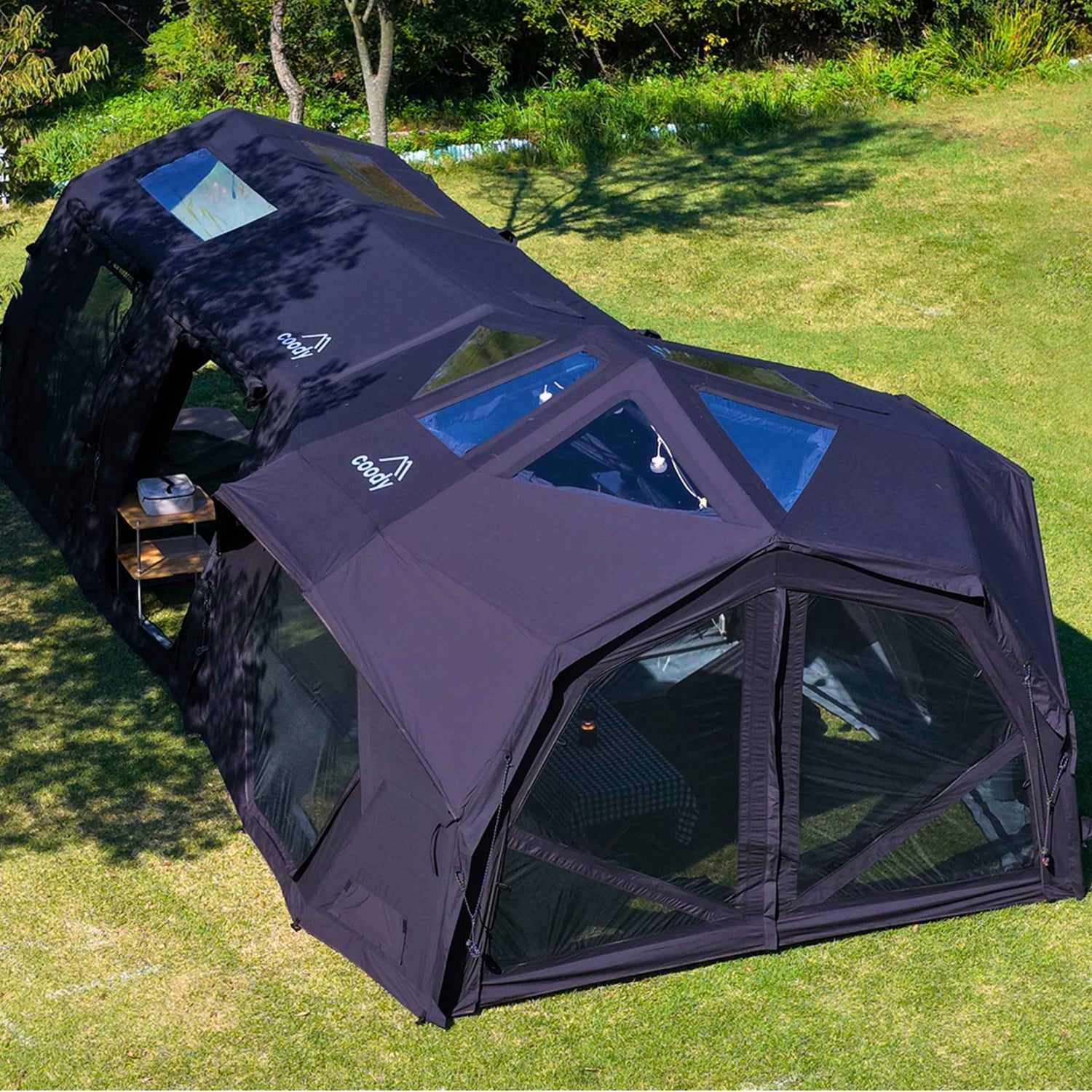 Coody Familia AirTent 17.2 Pro Black - Inflatable Tent for Camping (2-10 Person) - RBM Outdoors