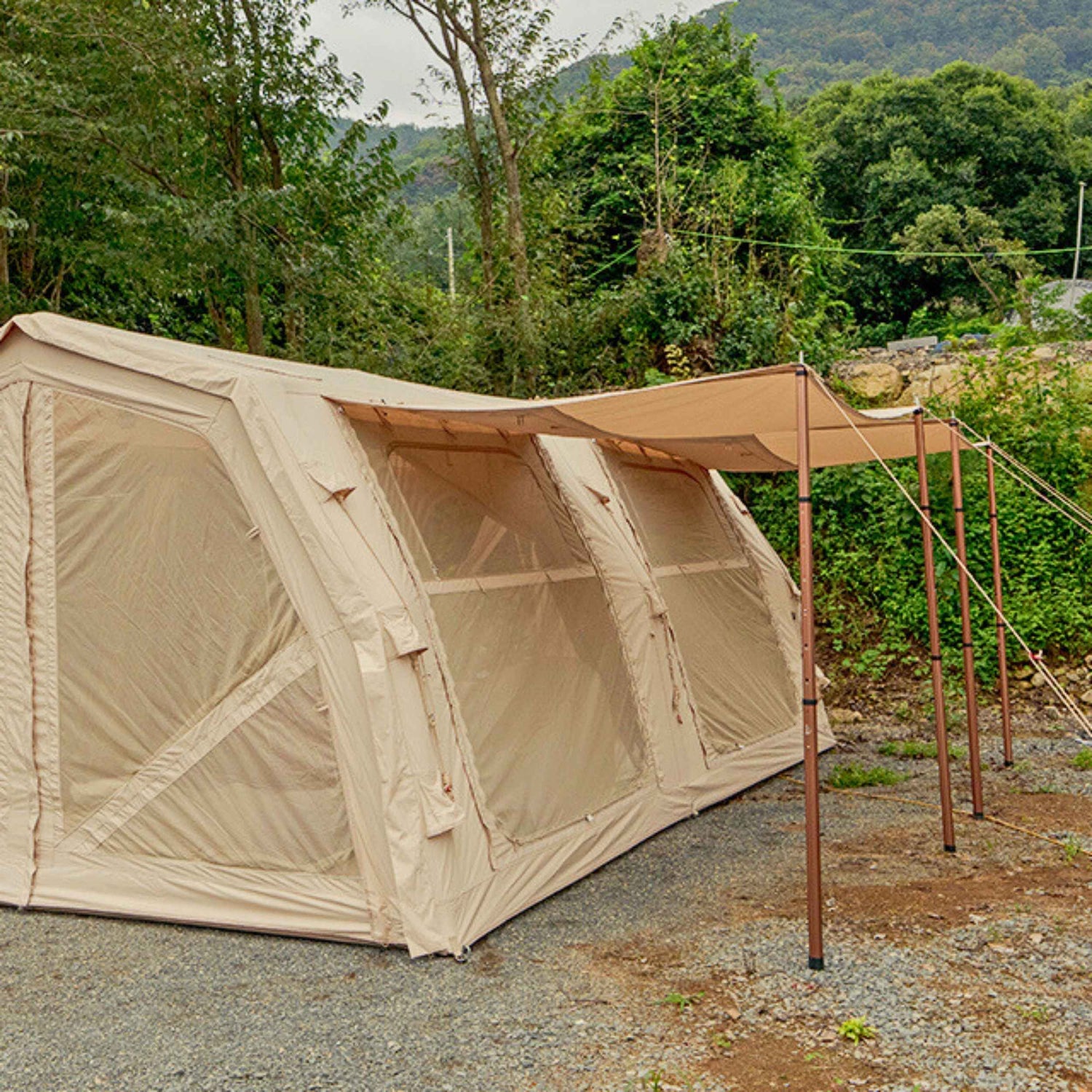 Coody Familia AirTent 17.2 Pro Beige- Inflatable Tent for Camping (2-10 Person) - RBM Outdoors