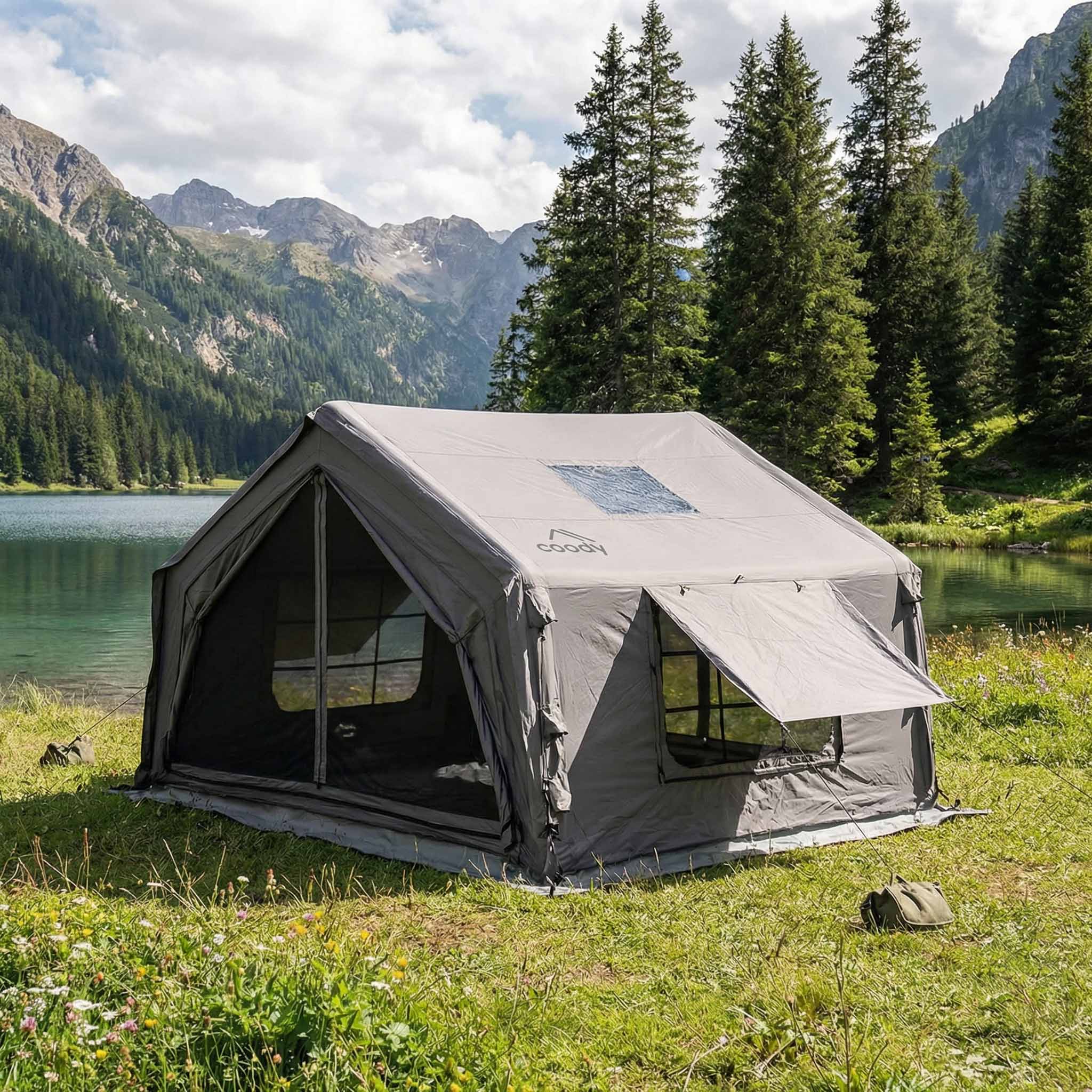 Coody 10.0 Inflatable Tent with Stove Jack for 2-4 person