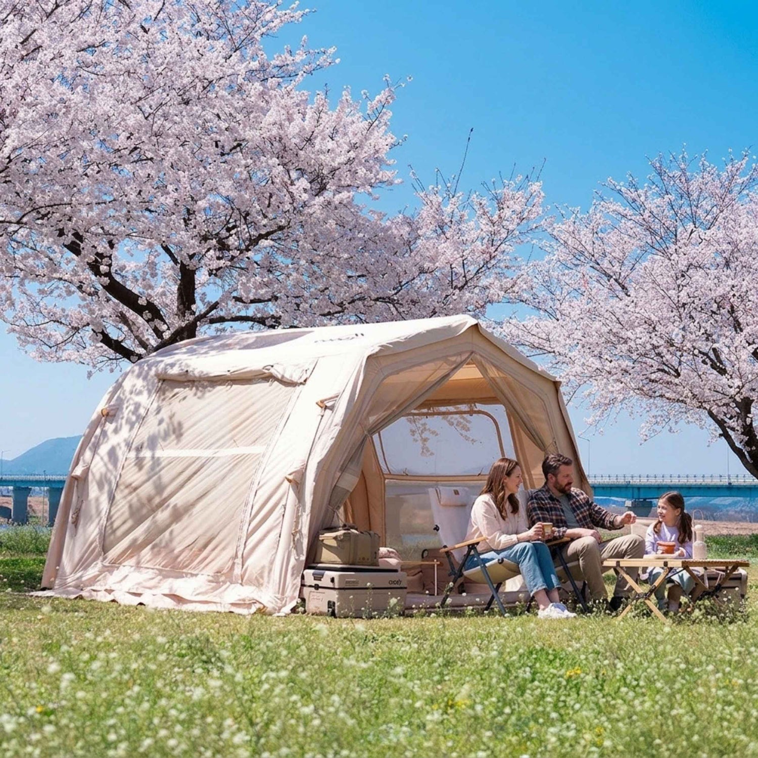 Coody 10.0 PRO Beige Premium Inflatable Canvas Tent for 2–4 Campers