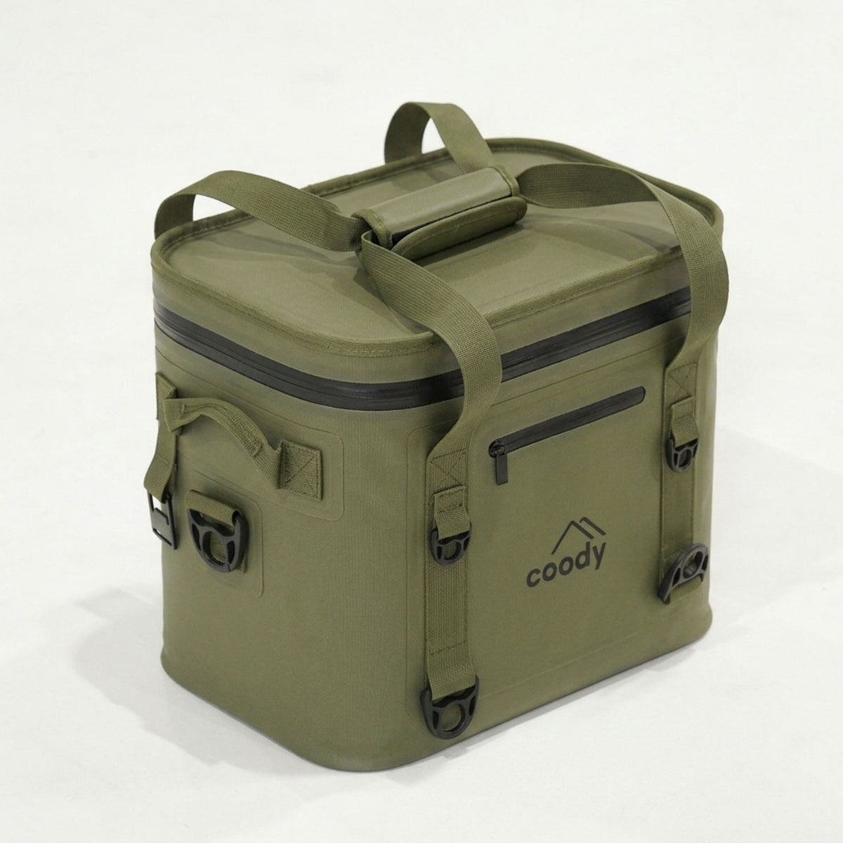 Coody Soft Cooler Bag 20L Khaki – Holds Up to 30 Cans, 20mm High-Density NBR Insulation, AIR-TIGHT Zipper