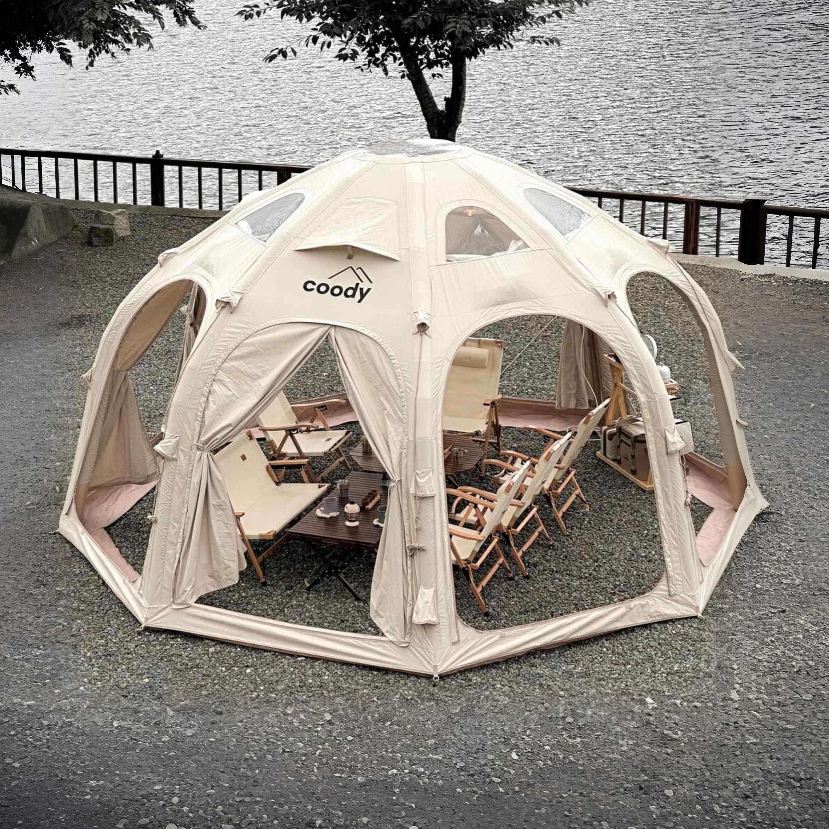 light dome tent Coody Aurora Dome Beige Inflatable Shelter for Outdoors (2-4 person)