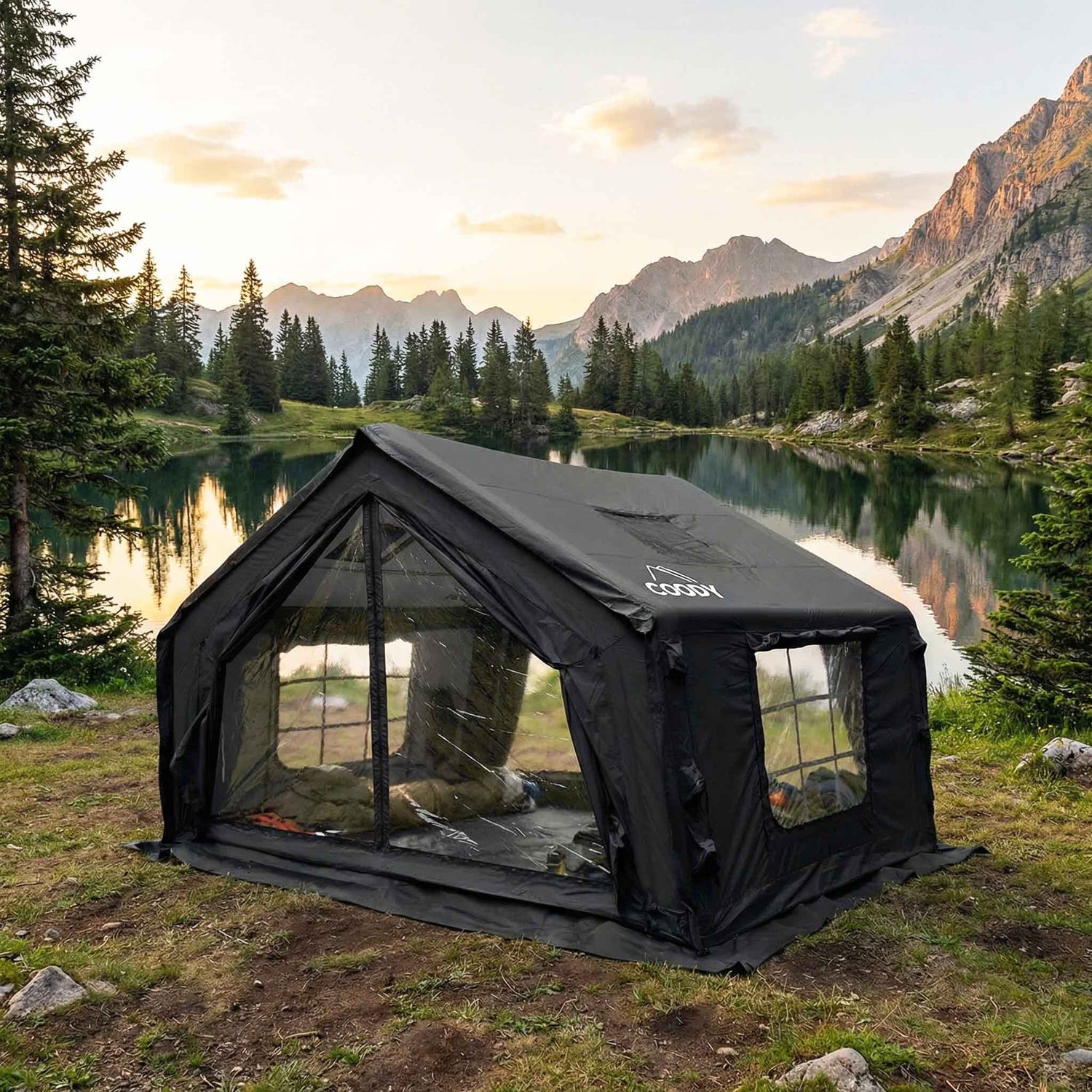 Coody 10.0 Black Inflatable Tent for Camping (2-4 person) - RBM Outdoors