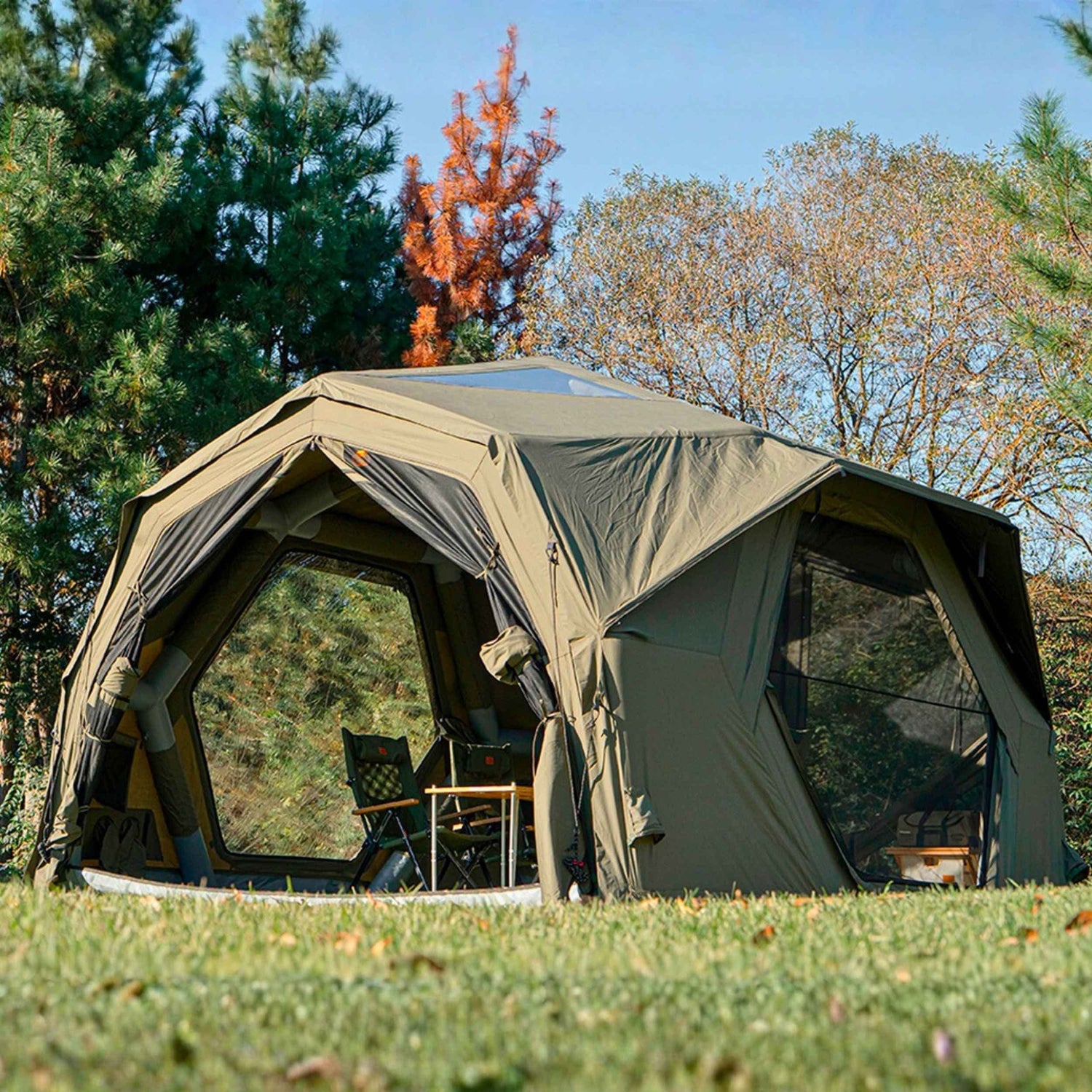 Coody Hub Pro Forest Green - Inflatable Tent for Camping (2-6 Person) - RBM Outdoors