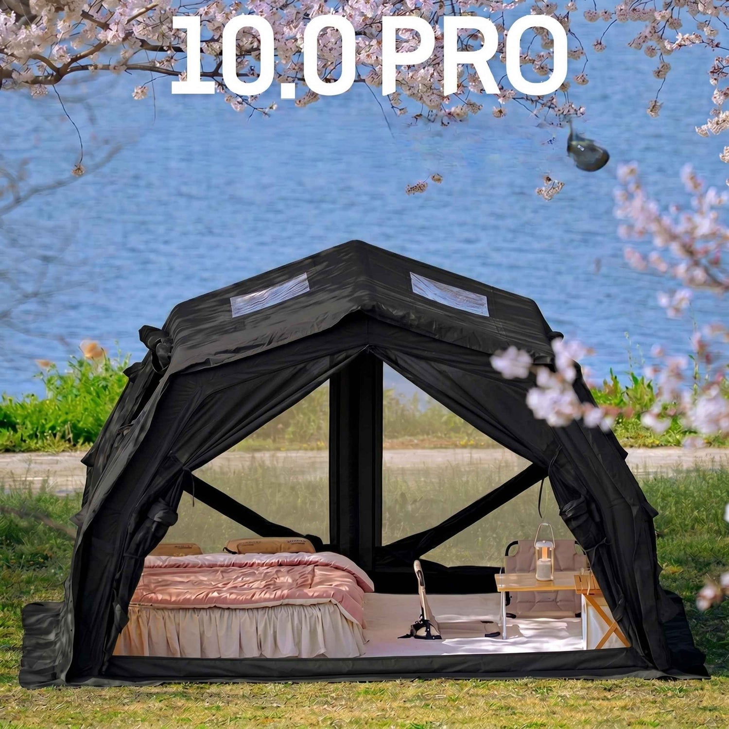 Coody 10.0 PRO Black Premium Inflatable Canvas Tent for 2–4 Campers