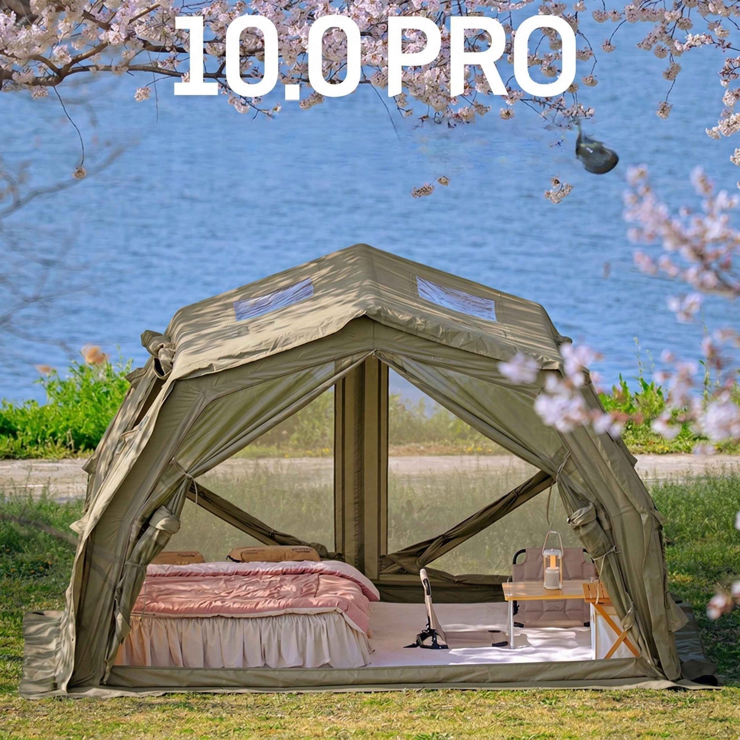 Coody 10.0 PRO Forest Green Premium Inflatable Canvas Tent for 2–4 Campers