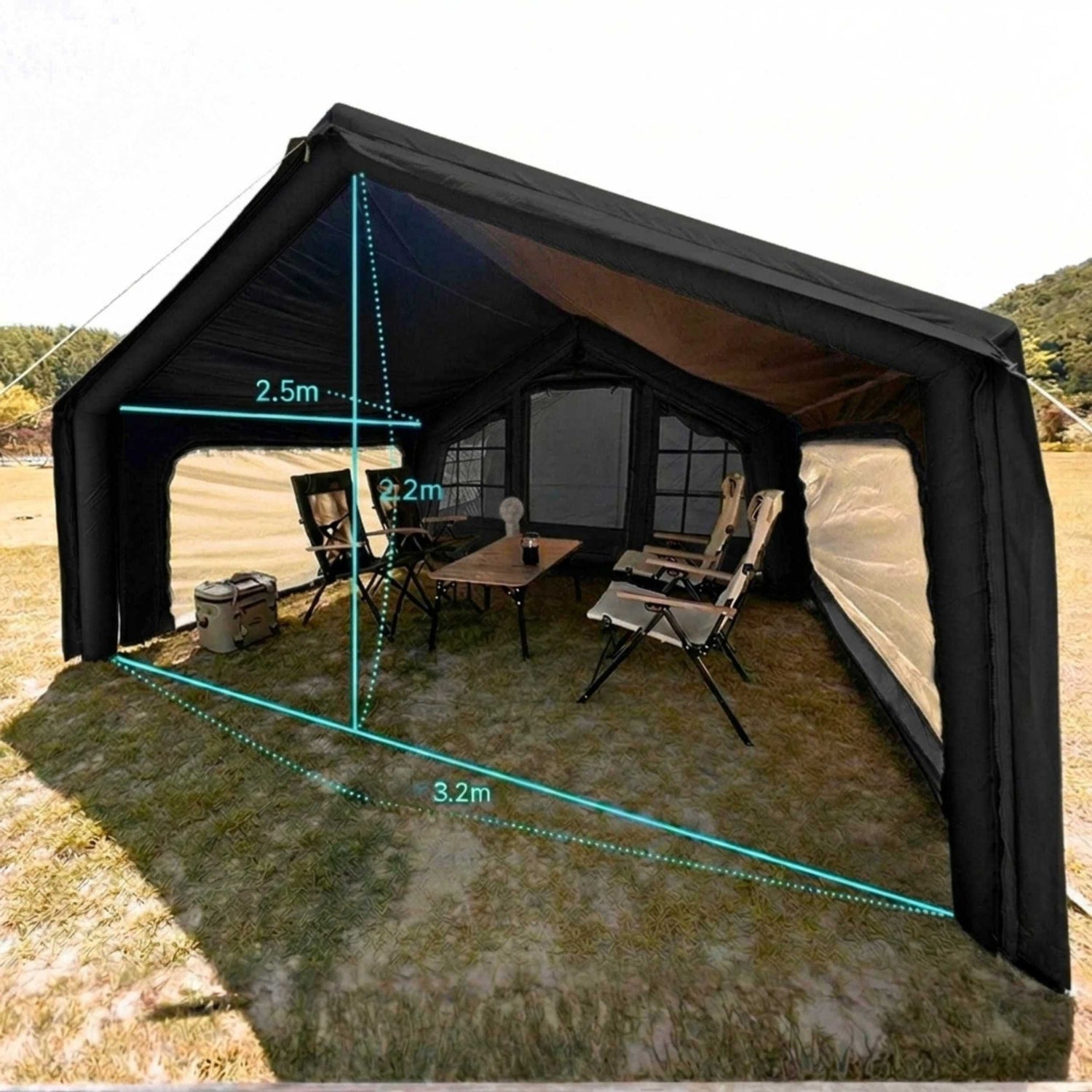 Coody AirTarp Black - Inflatable Canopy for Tent 8.0