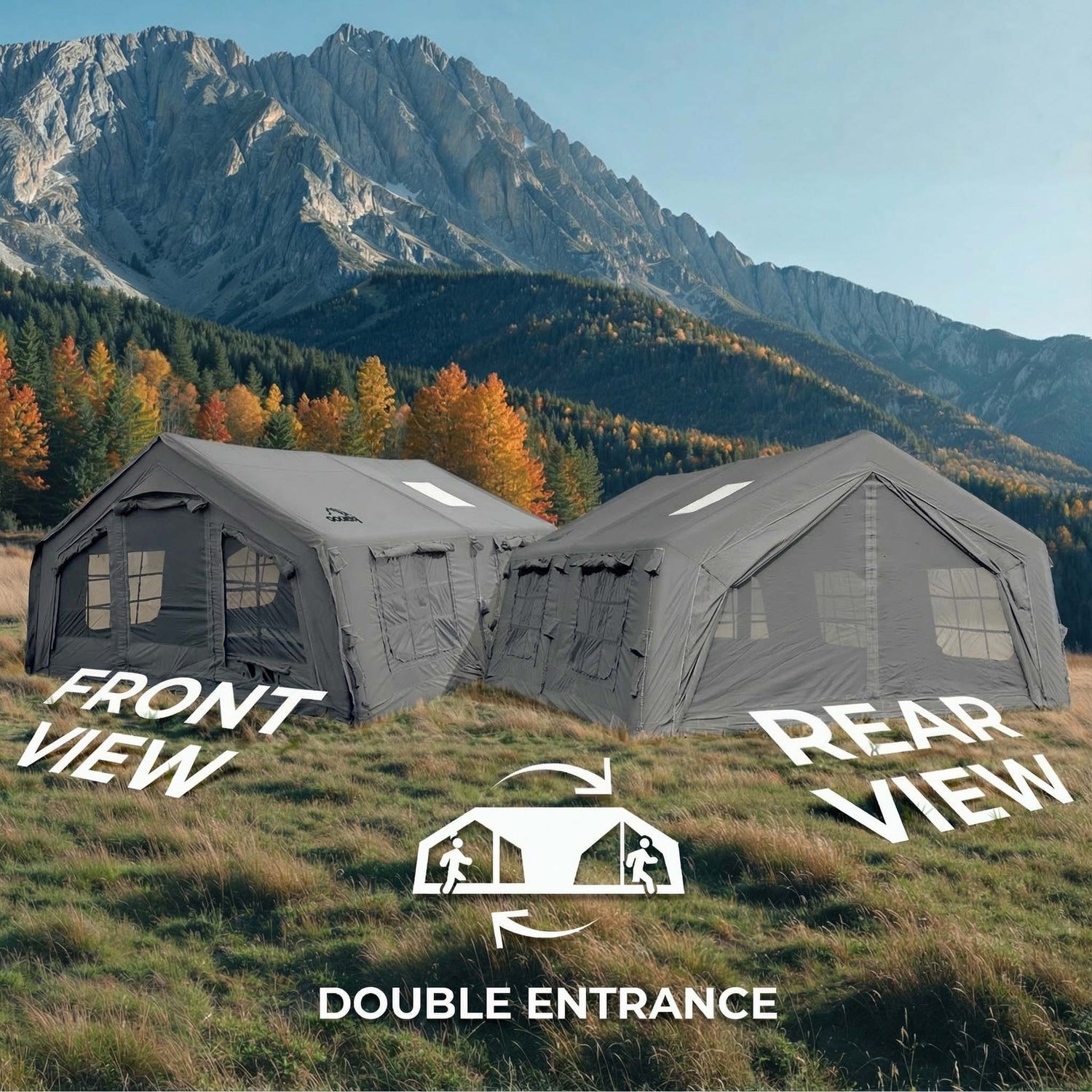 Coody 17.2 (Koala-7) Gray Inflatable Tent House for Camping (2-10 person) - RBM Outdoors