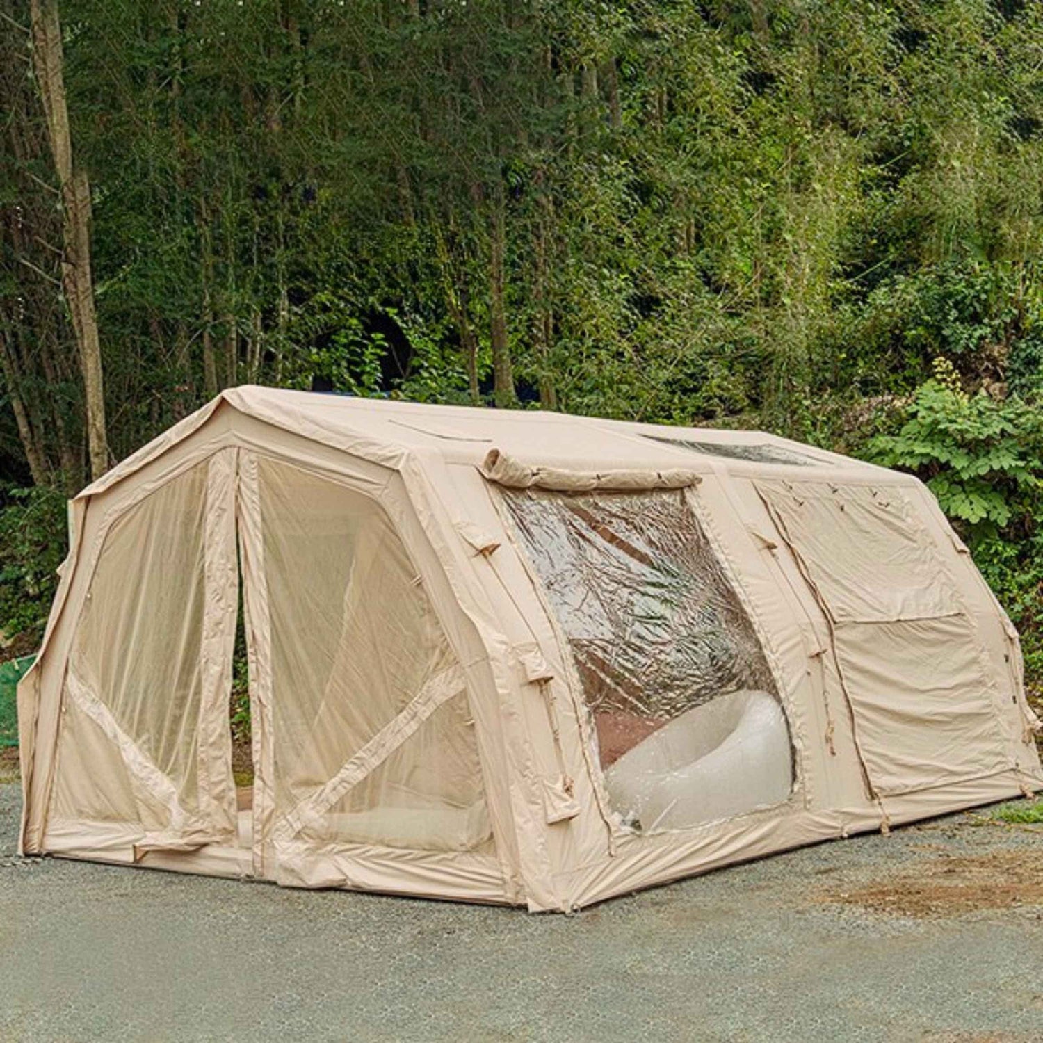 Coody Familia AirTent 17.2 Pro Beige- Inflatable Tent for Camping (2-10 Person) - RBM Outdoors