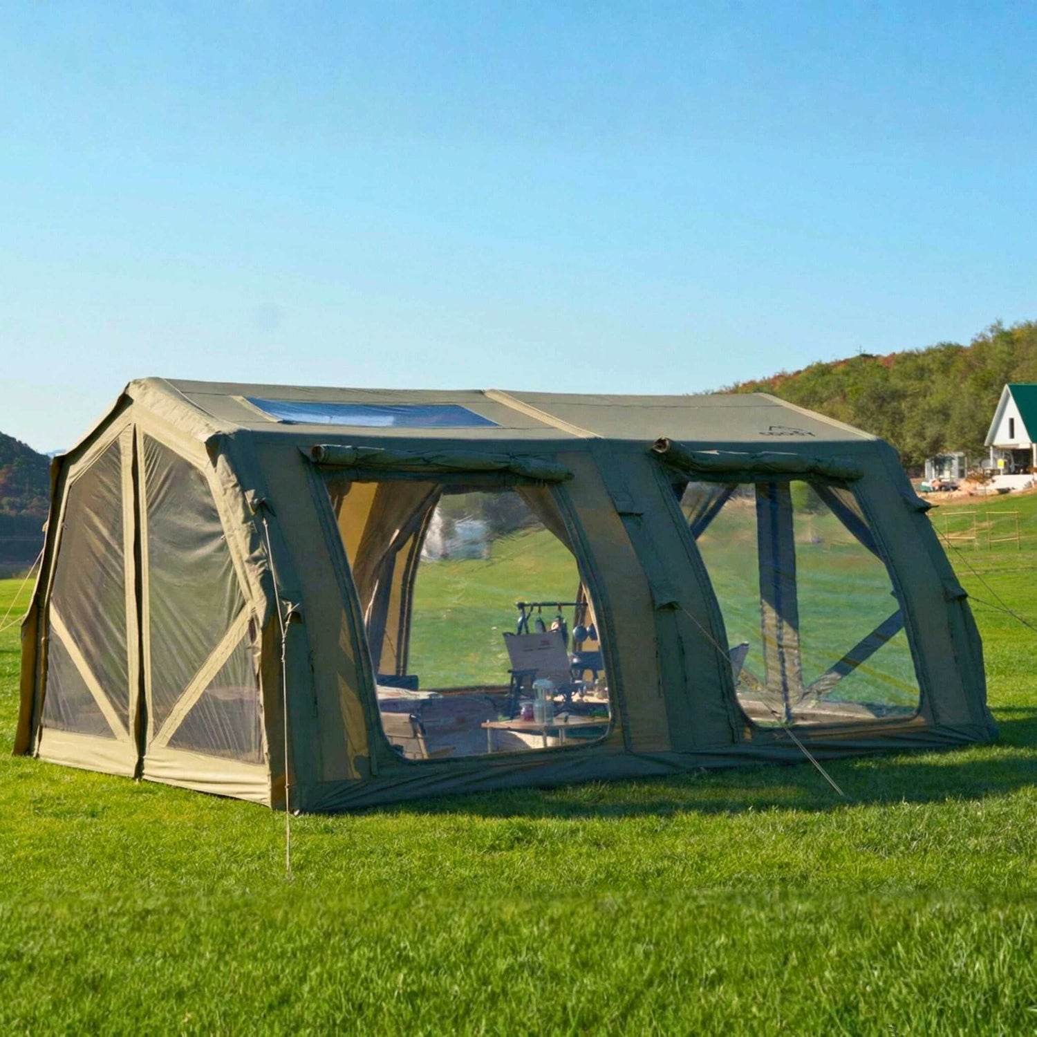 Coody Familia AirTent 17.2 Pro Forest Green- Inflatable Tent for Camping (2-10 Person) - RBM Outdoors