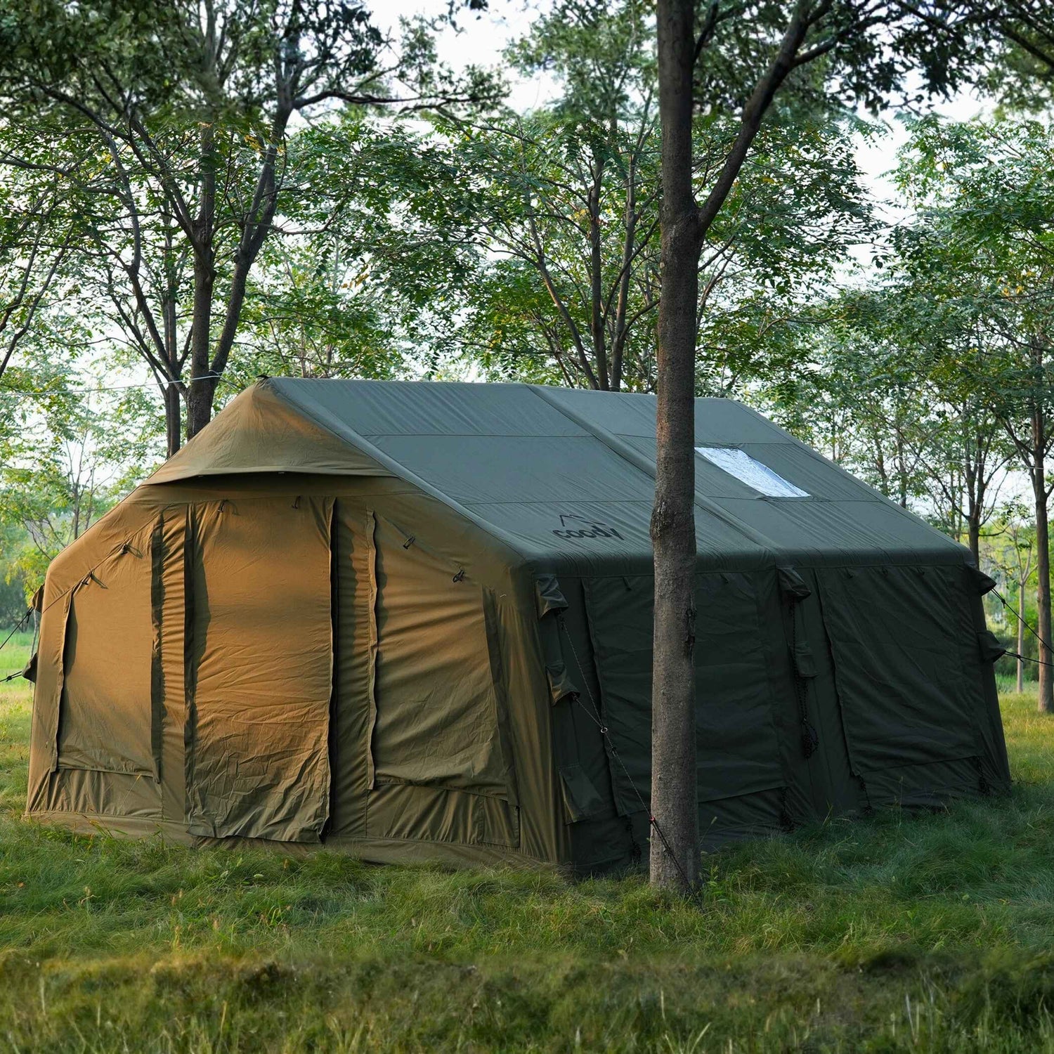 Coody 13.6 Forest Green (2-10 person) + RBM Wood Stove Caminus M - RBM Outdoors