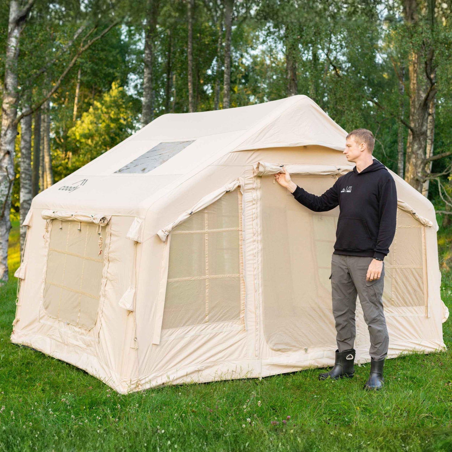 Coody 8.0 Beige Inflatable Tent for Camping (1-4 person)