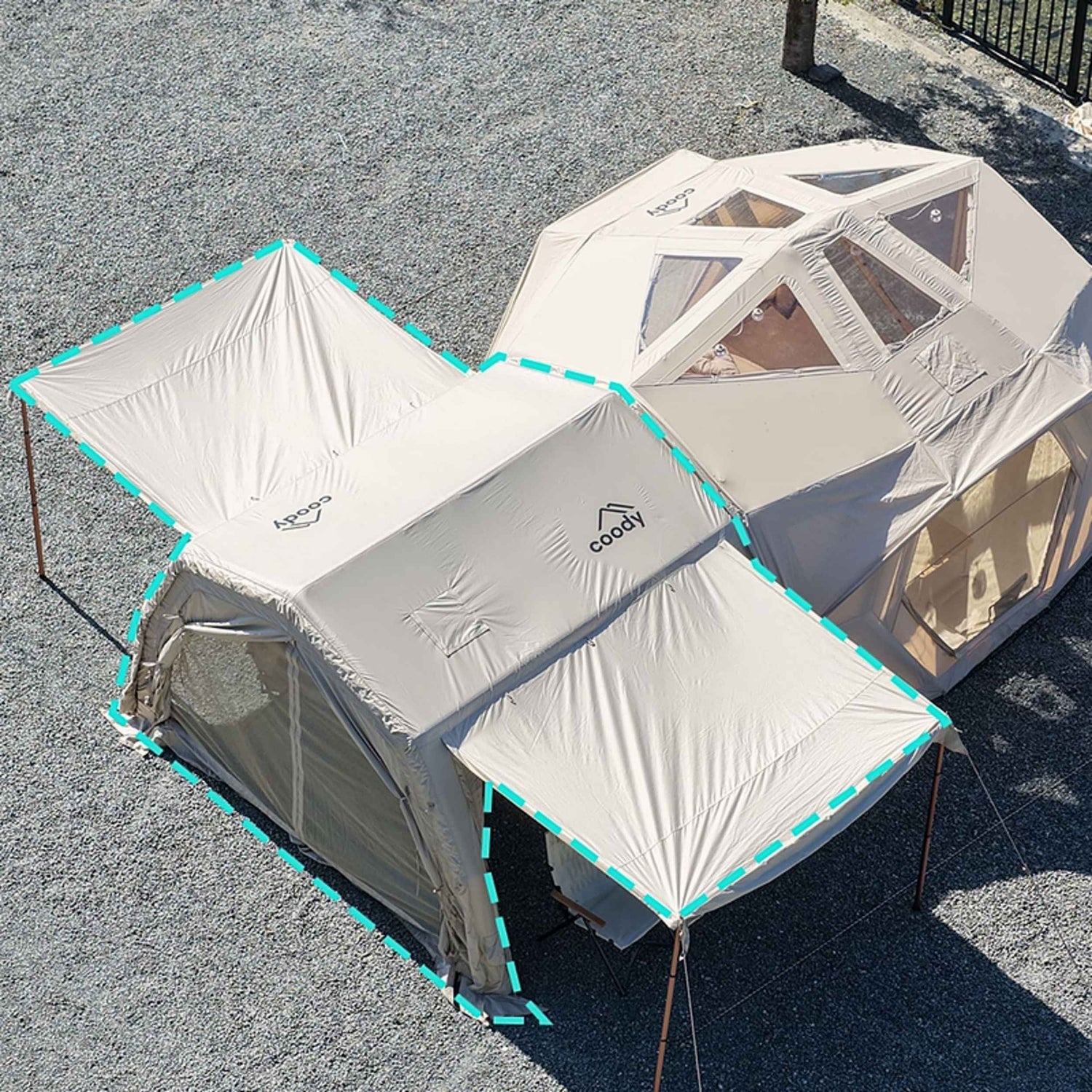 Coody AirTarp Forest Green - Toldo inflable para tienda de campaña (17,2, 13,6, cubo, 10,0)