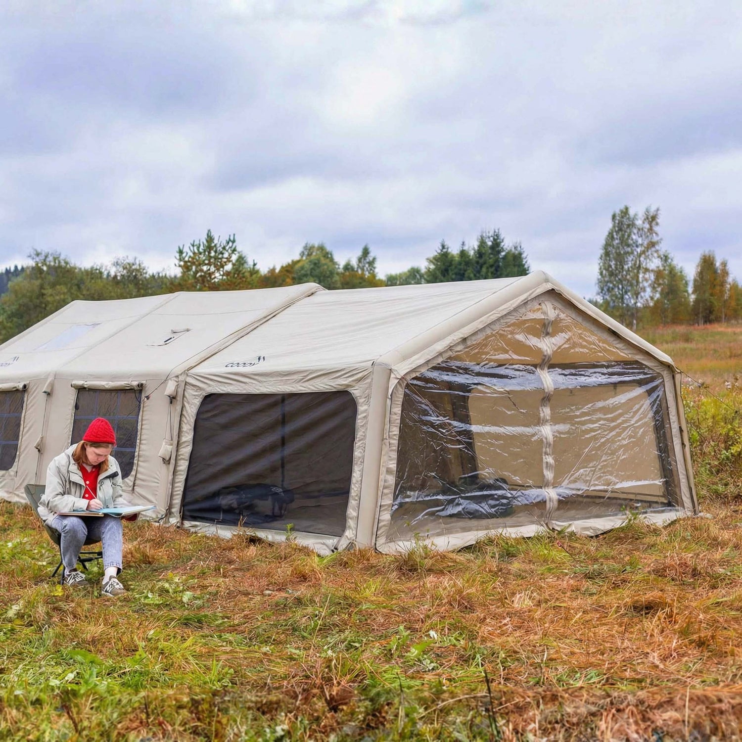 Coody AirTarp Beige - Inflatable Canopy for Tent 17.2, 13.6, Hub, 10.0