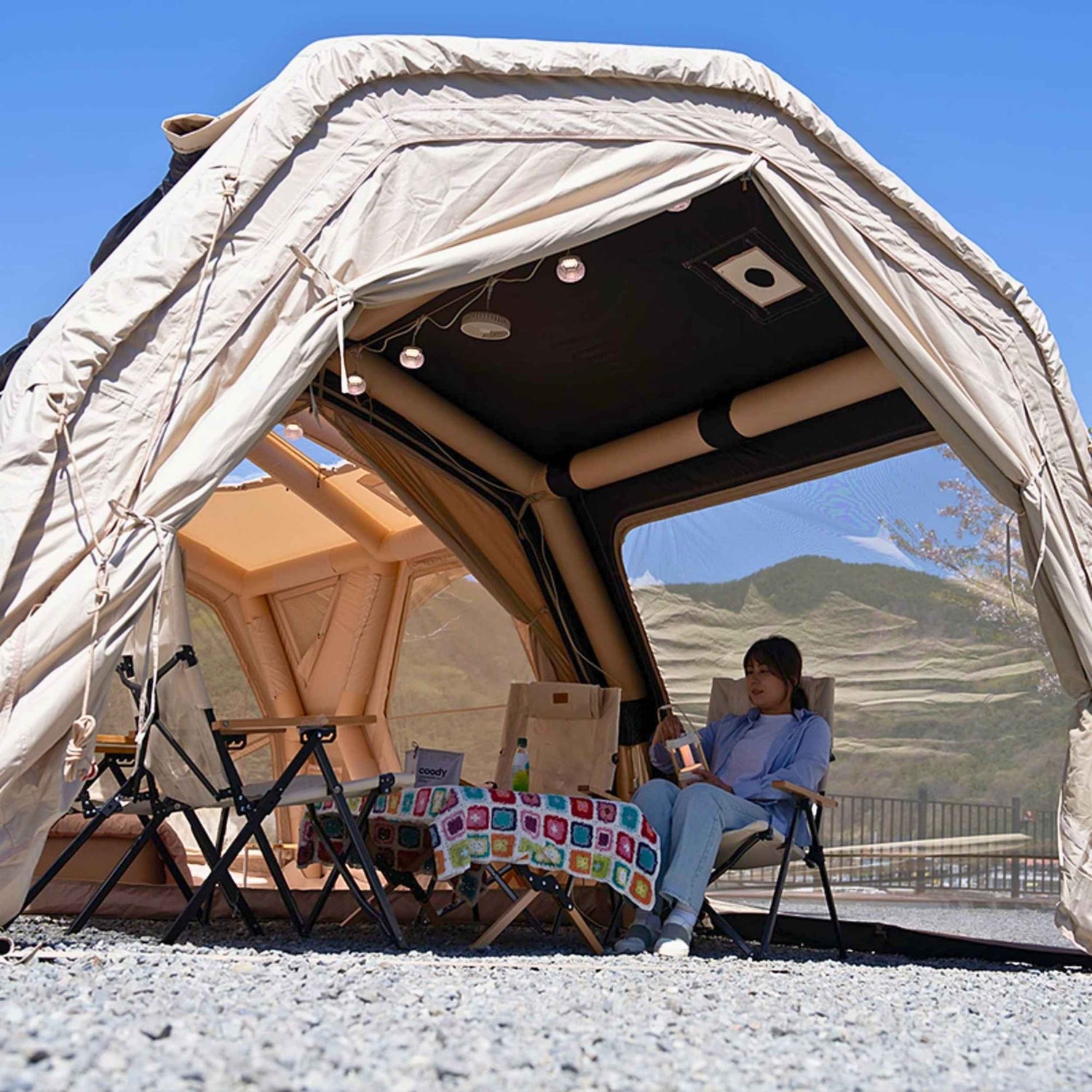 Coody AirTarp Forest Green - Toldo inflable para tienda de campaña (17,2, 13,6, cubo, 10,0)
