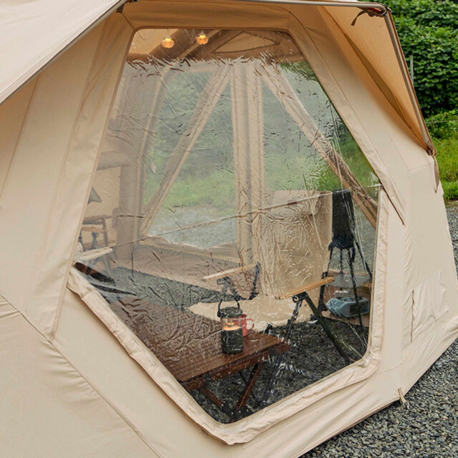 Coody Hub Pro Beige- Inflatable Tent for Camping (2-6 Person)