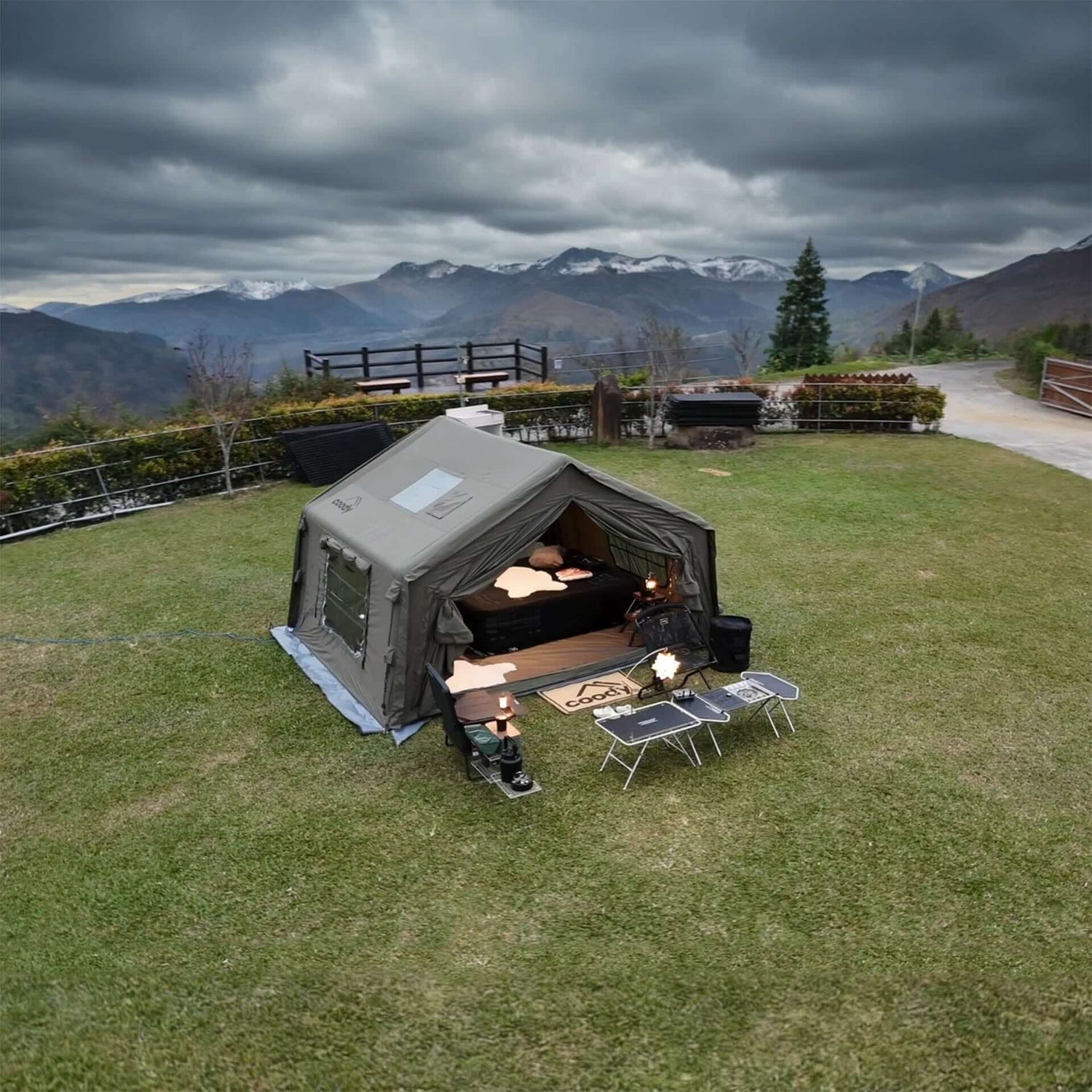 Coody 10.0 Forest Green Inflatable Tent for Camping (2-4 person) - RBM Outdoors