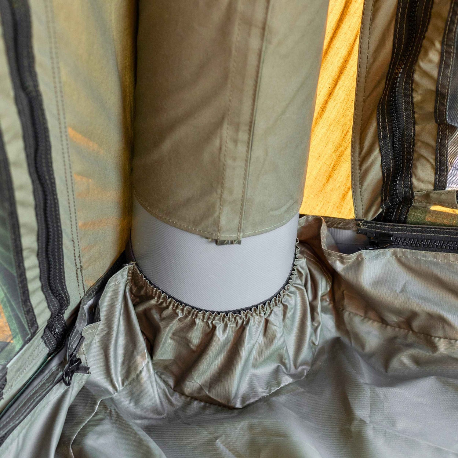 Large inflatable modular camping tent with durable Oxford floor