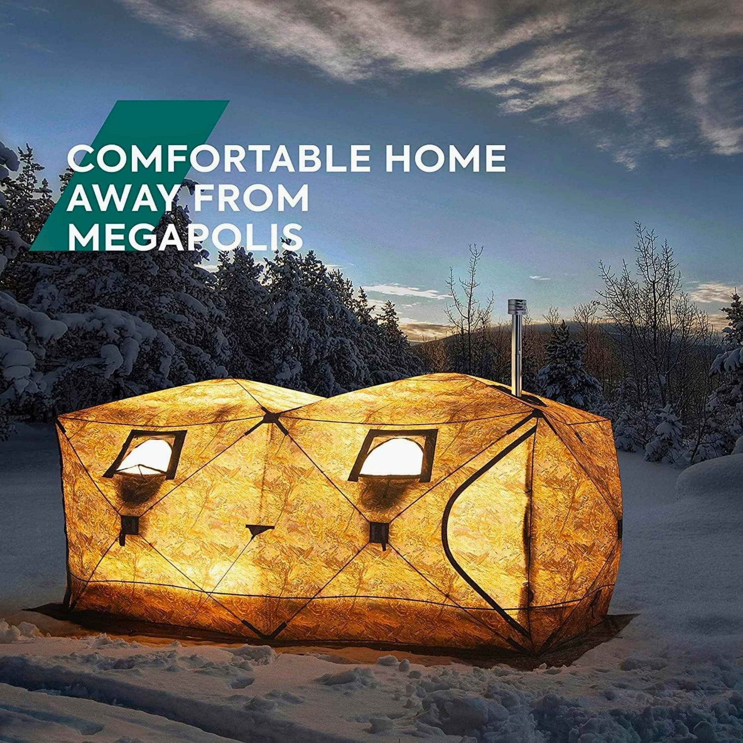 Tente chauffée double paroi RBM Outdoors Hexagon - Toutes saisons, pour 2 à 9 personnes