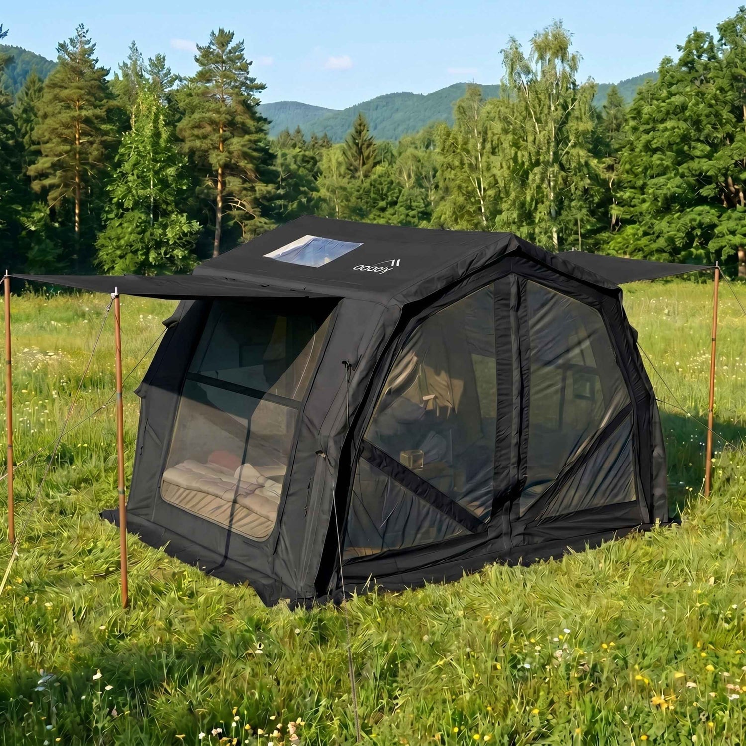Coody 10.0 PRO Black Premium Inflatable Canvas Tent for 2–4 Campers