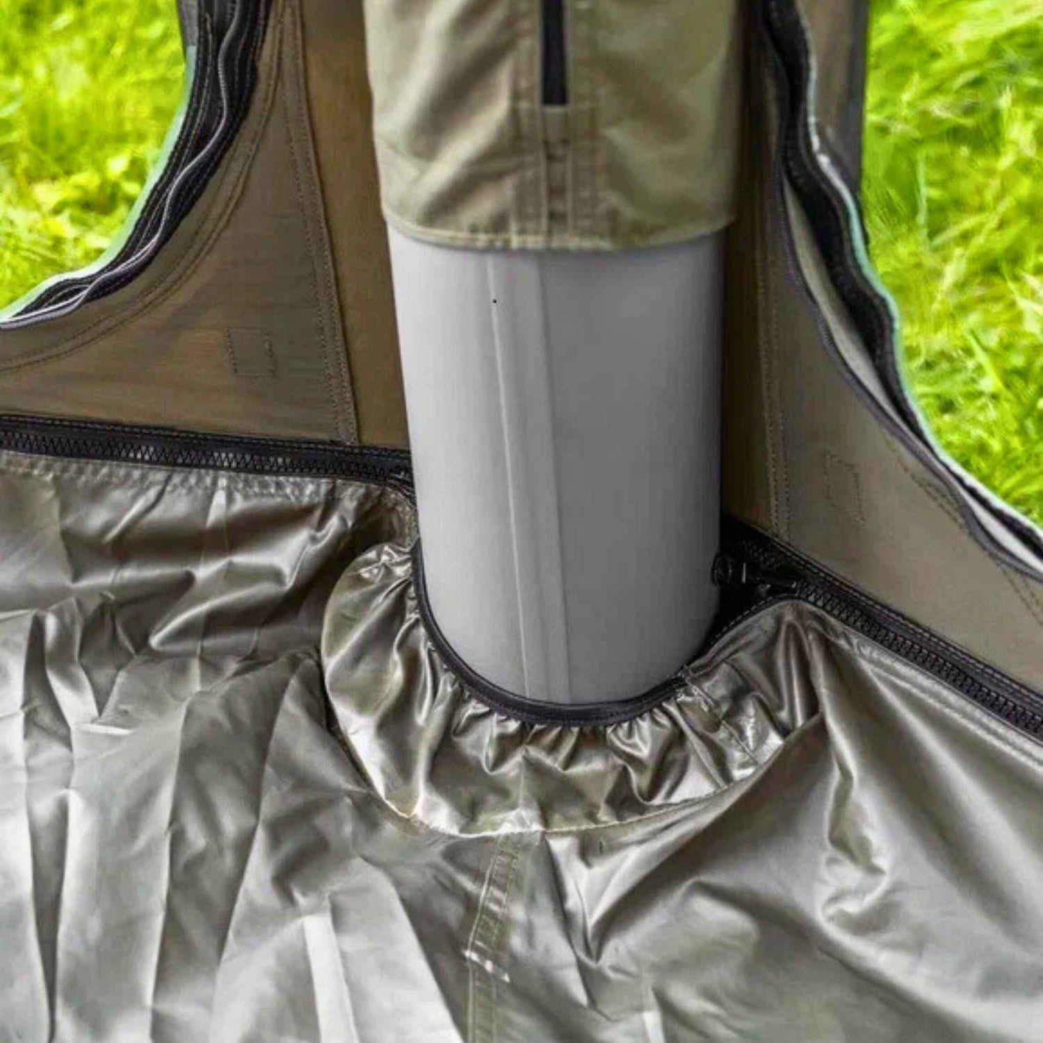 Spacious inflatable camping tent with three doors and rain fly