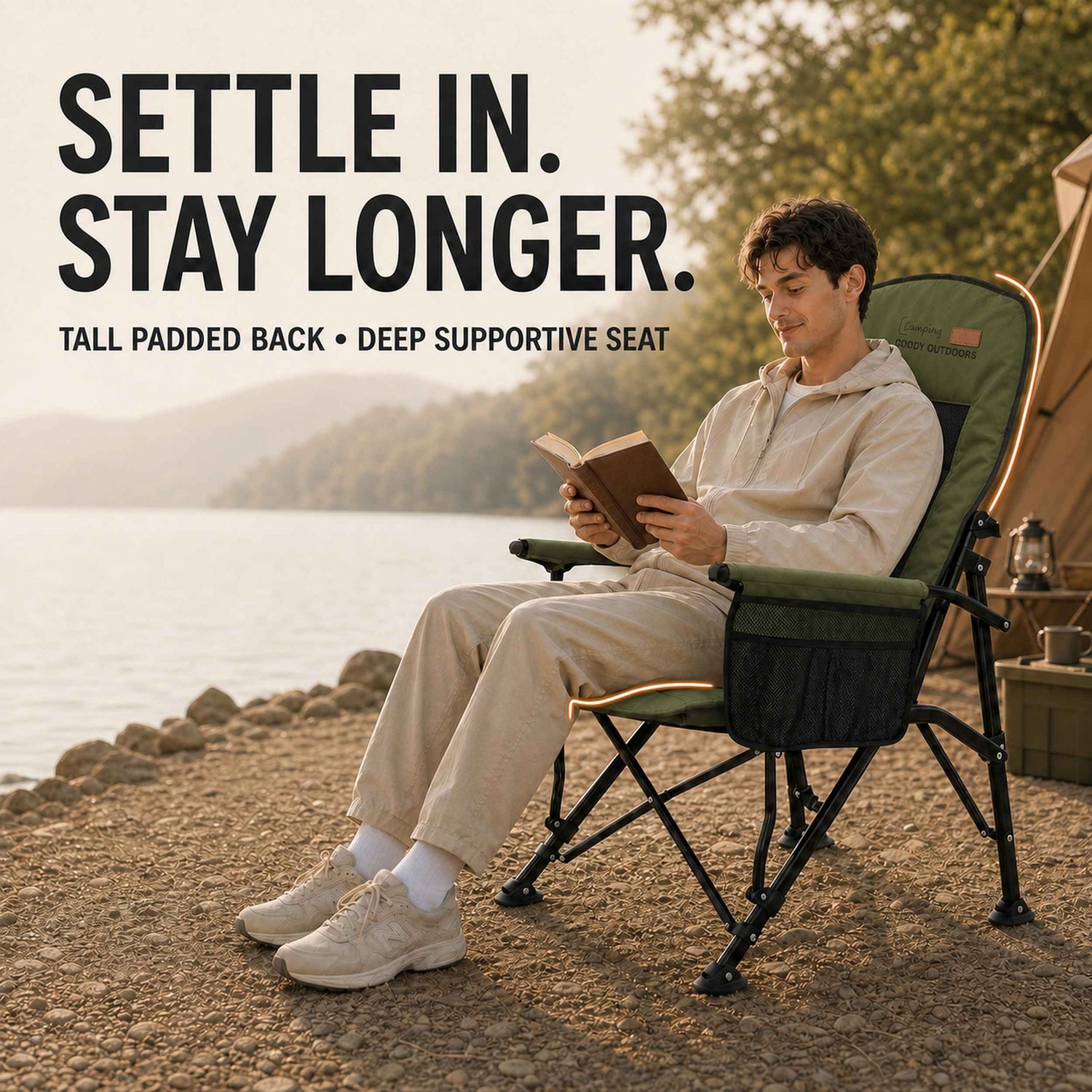 Coody Ouke Padded Camping Chair – Green