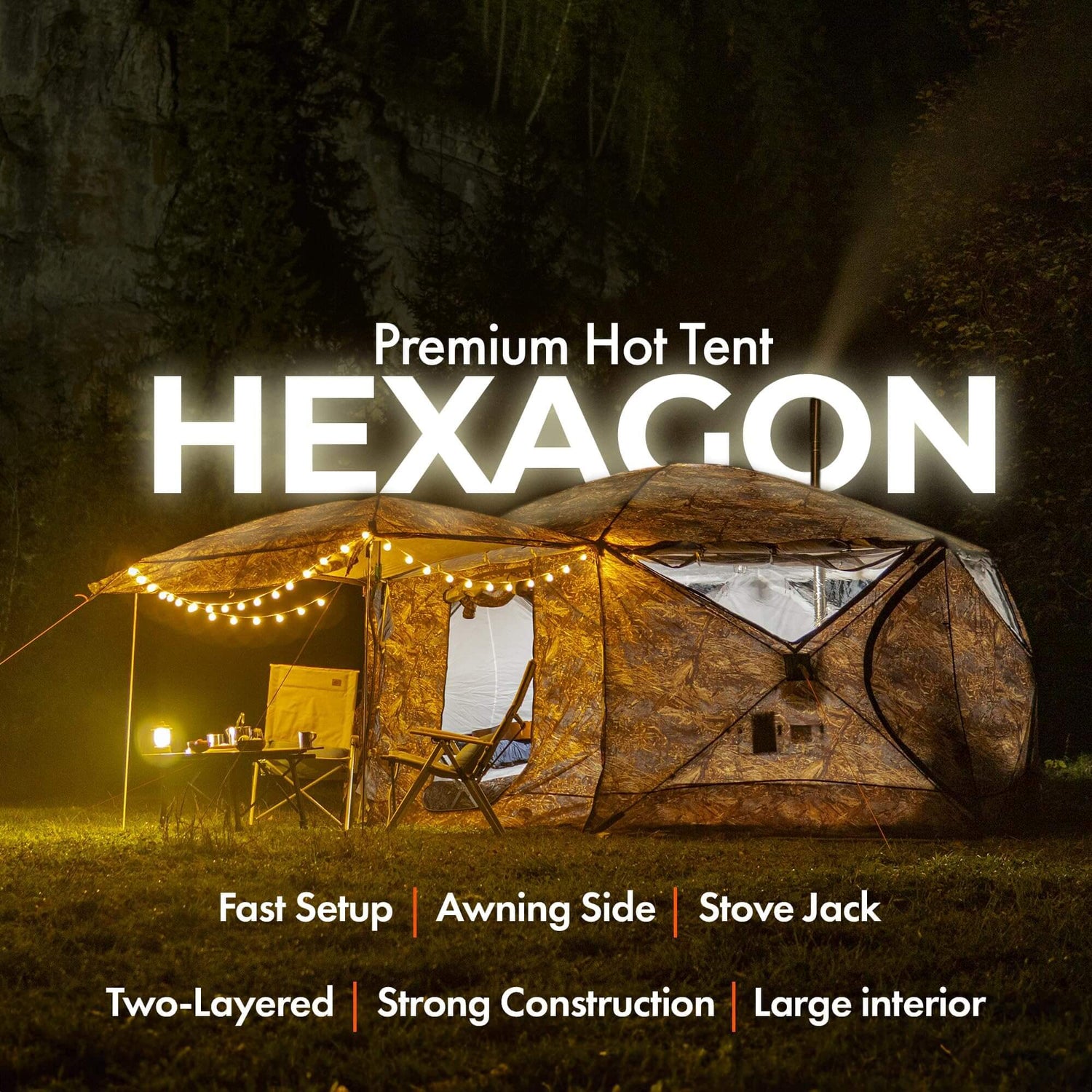 RBM All-Seasons tent Hexagon for 2-9 person