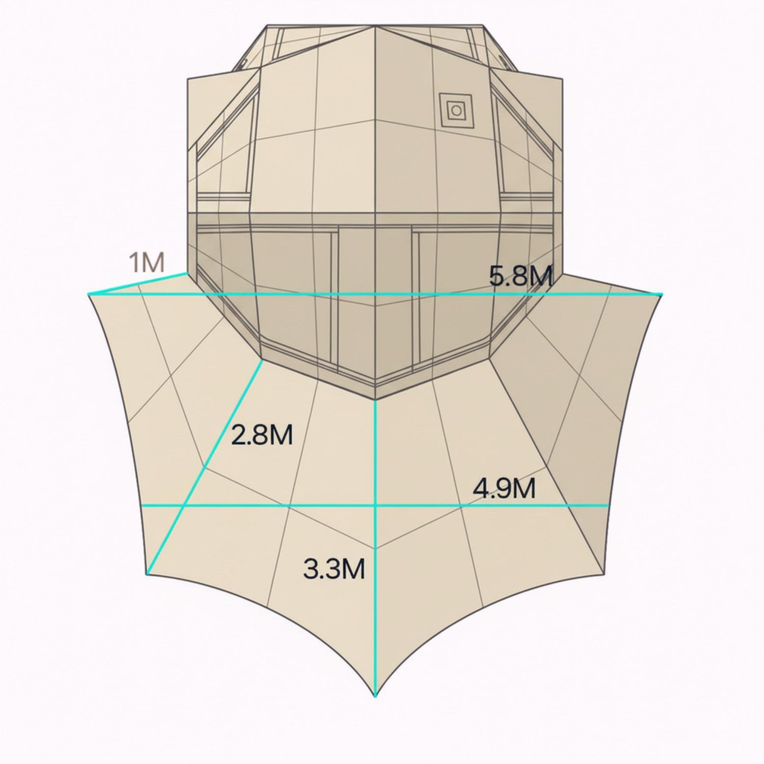 High end inflatable lodge style tent for premium glamping experiences