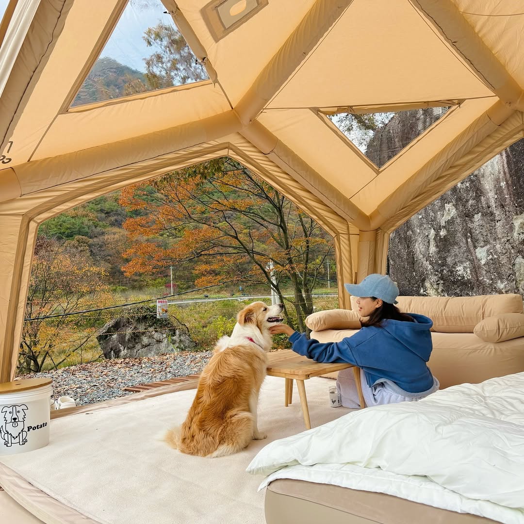 Coody Hub Beige (2-6 person) + Ground Sheet PVC + Carpet Coody Hub + Electric Pump - RBM Outdoors