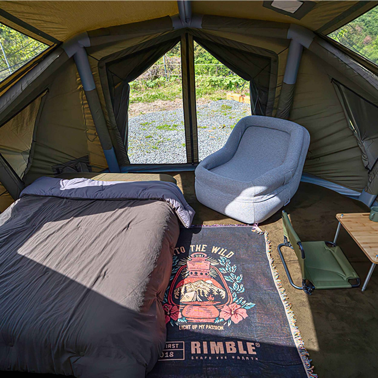 Premium 2-4 person inflatable camping tent for family glamping trips