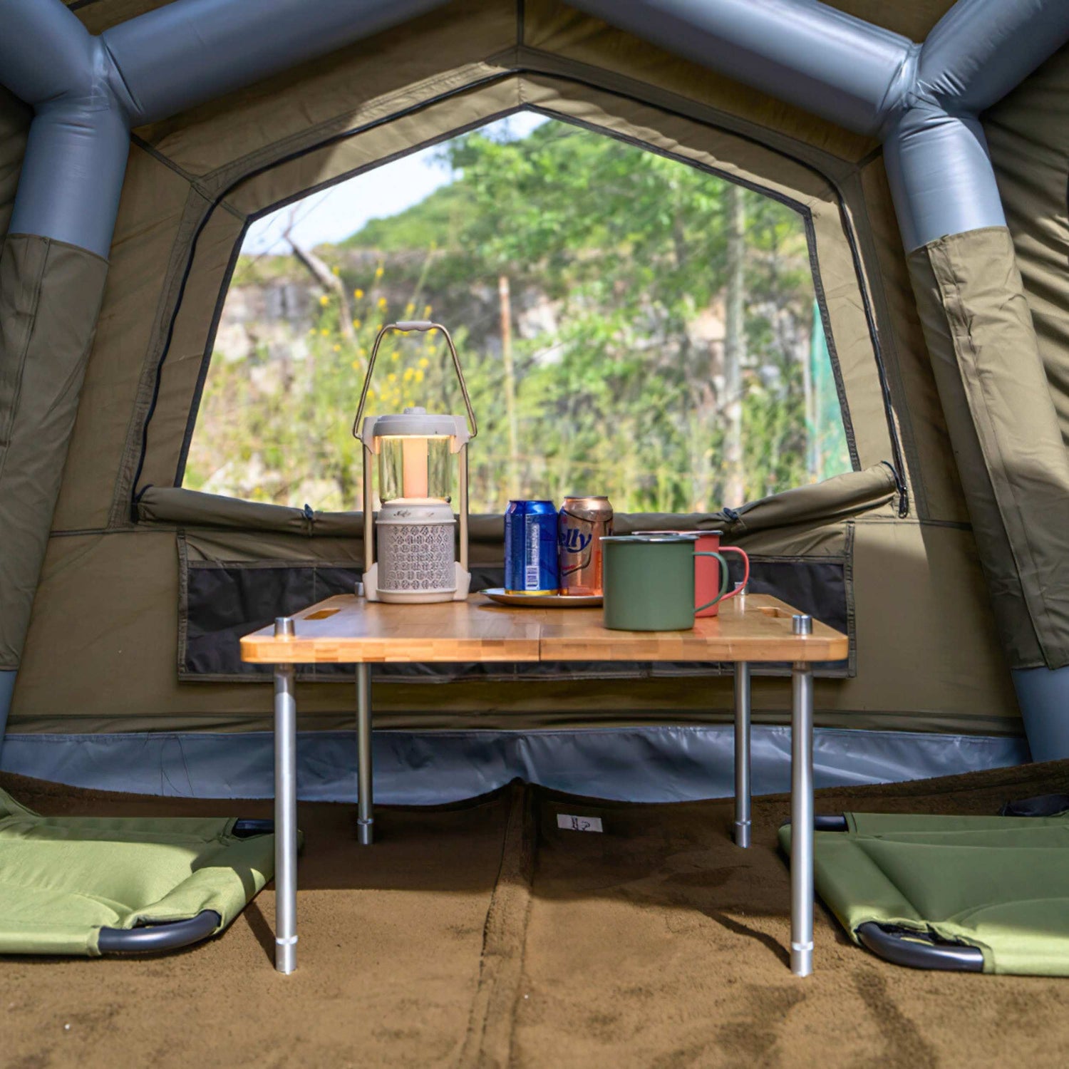 Coody Bestona blow up tent with breathable TC canvas and panoramic windows