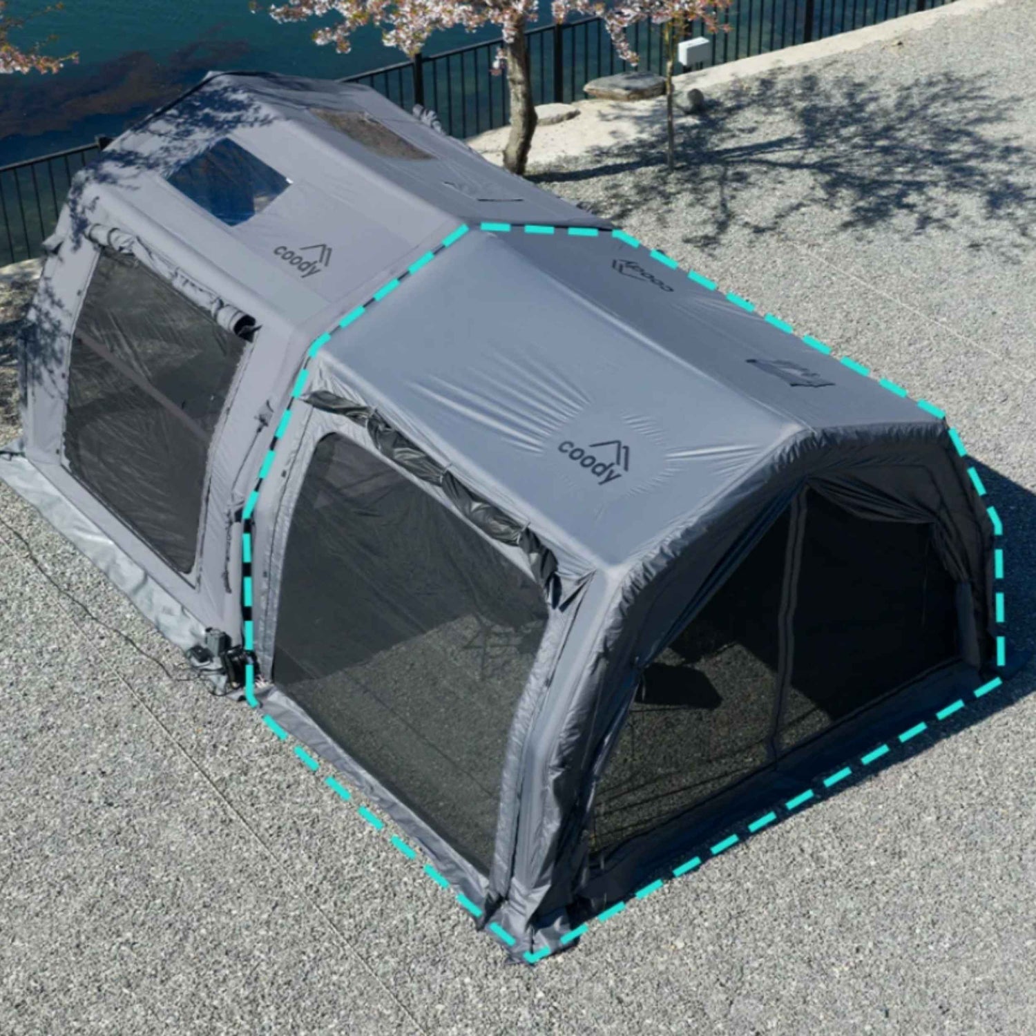 Coody AirTarp Forest Green - Toldo inflable para tienda de campaña (17,2, 13,6, cubo, 10,0)