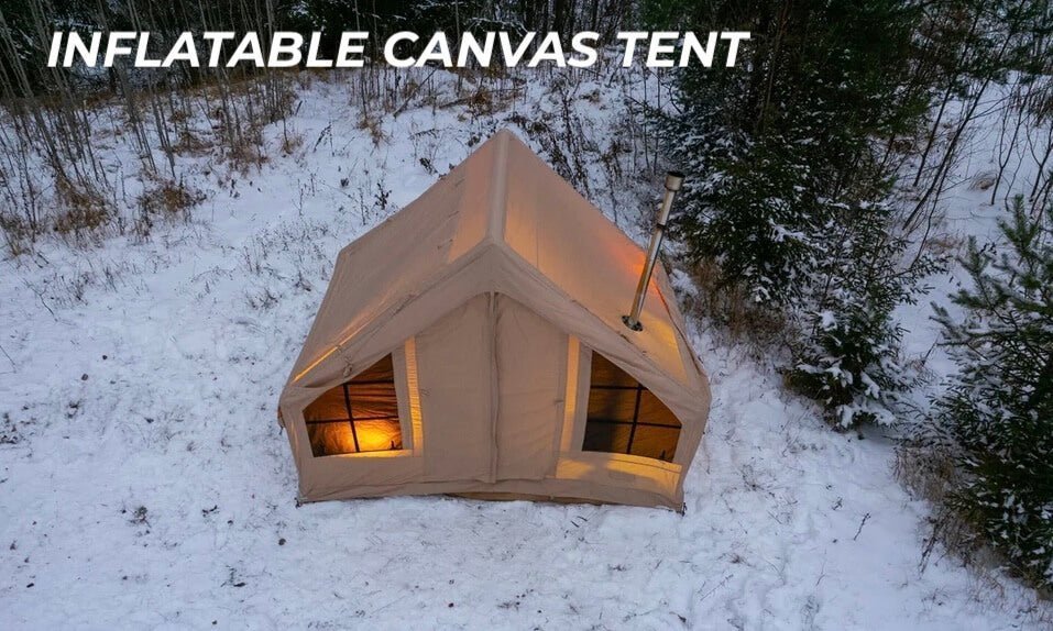 Inflatable canvas tent