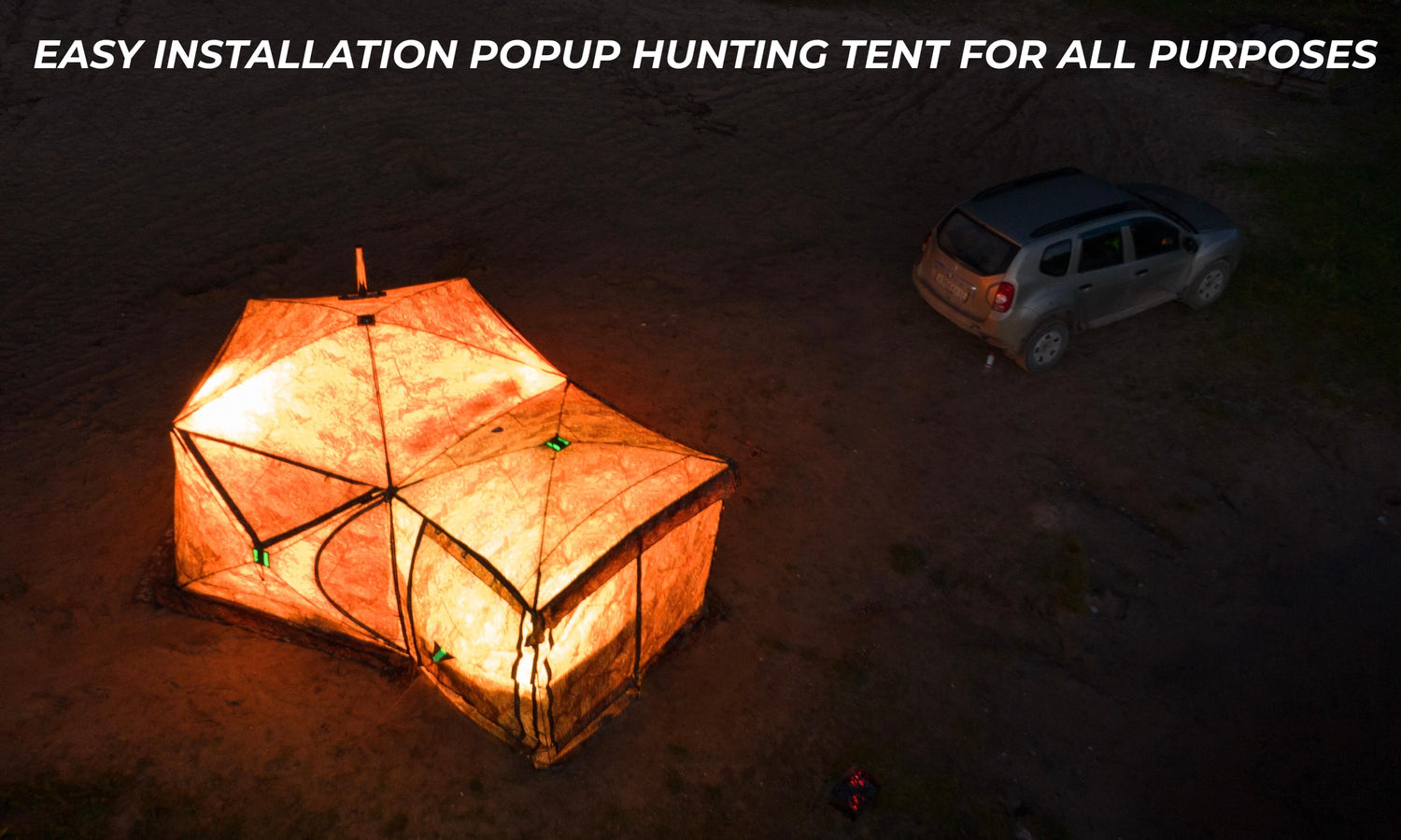 Easy installation: popup hunting tent for all purposes..