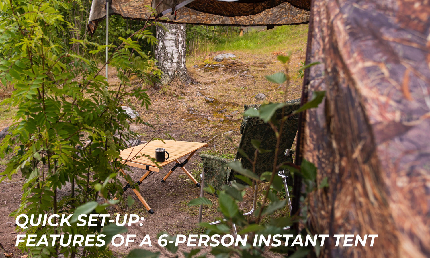 Quick set-up: features of a 6 person instant tent
