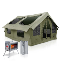 RBM Panda Large Forest Green + Stove Caminus M - Inflatable Tents for Camping with Stove