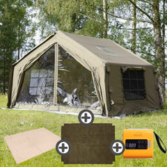 Coody 10.0 Forest Green (2-4 person) + Ground Sheet PVC + Carpet Coody 10.0 + Electric Pump - RBM Outdoors