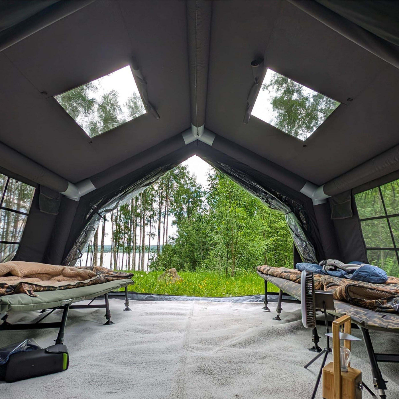 Coody RBM Koala 7 Black | 10 Person Inflatable Tent with Stove Jack