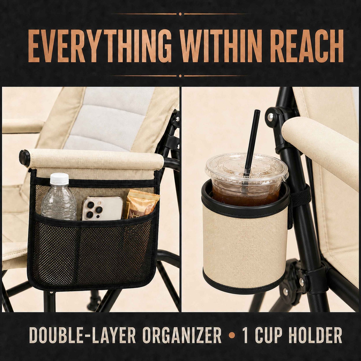 Coody Ouke Padded Camping Chair – Beige