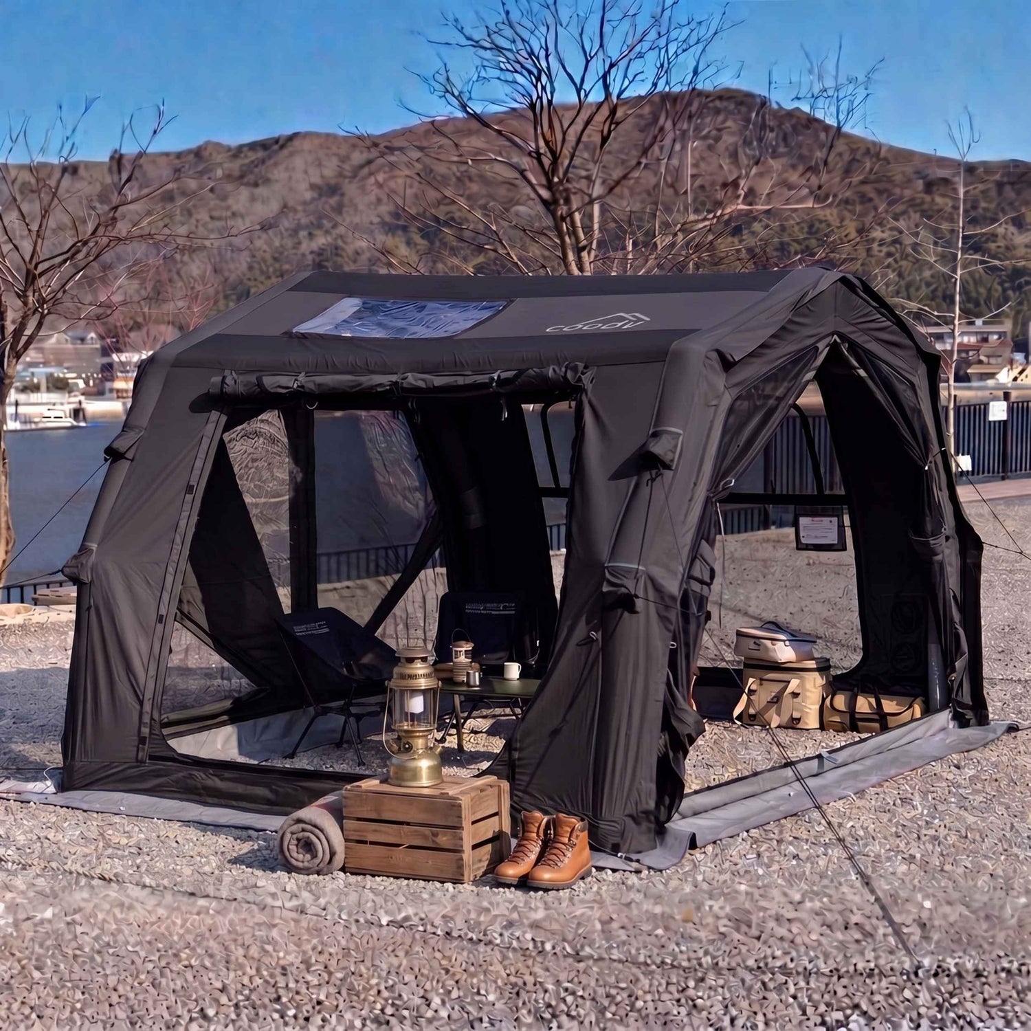 Coody 10.0 PRO Black Premium Inflatable Canvas Tent for 2–4 Campers