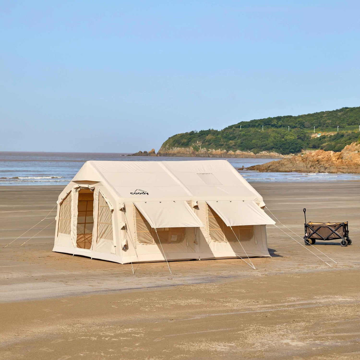 Coody 13.6 (Koala-5) Beige Inflatable Tent for Camping (2-8 person)