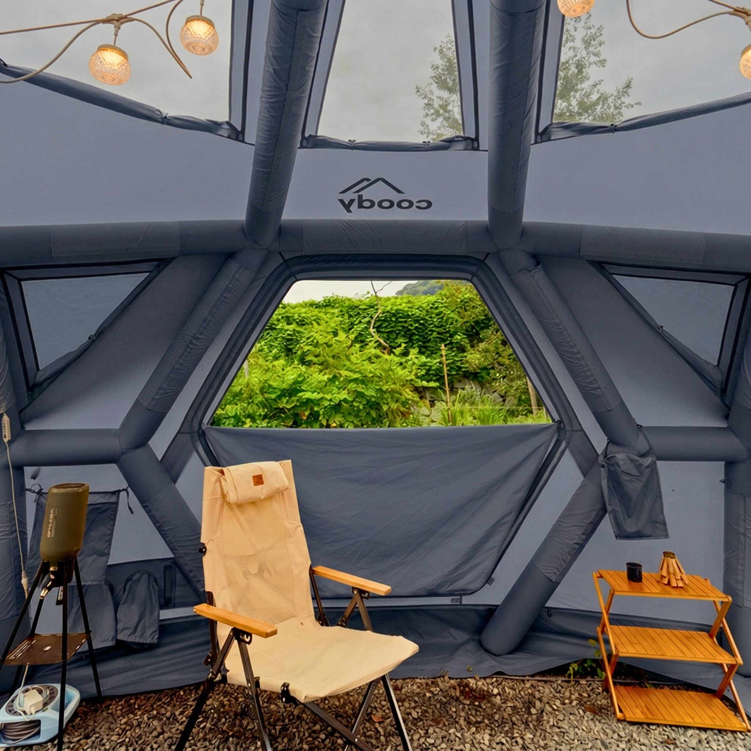 Coody Hub Pro Gray - Inflatable Tent for Camping (2-6 Person)