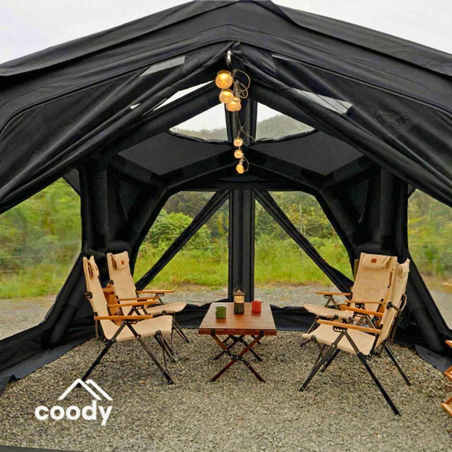 Coody Hub Pro Black - Inflatable Tent for Camping (2-6 Person)
