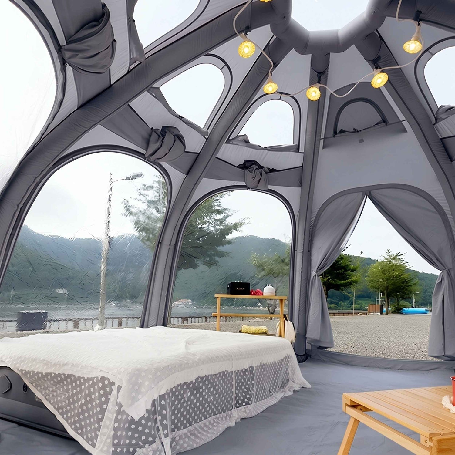 Tente gonflable de luxe Coody Aurora Dome Black (2-4 personnes)