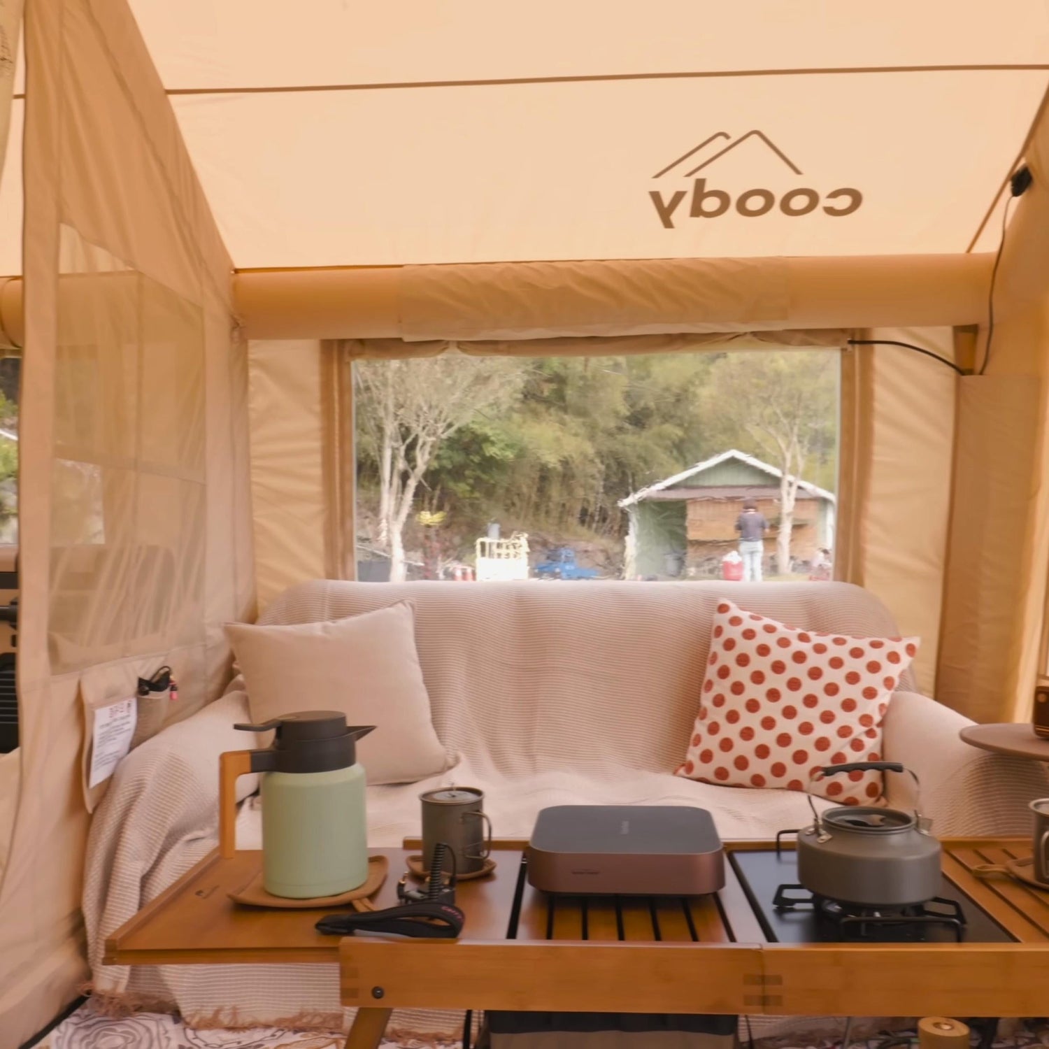 Coody 13.6 (Koala-5) Beige Inflatable Tent for Camping (2-8 person)